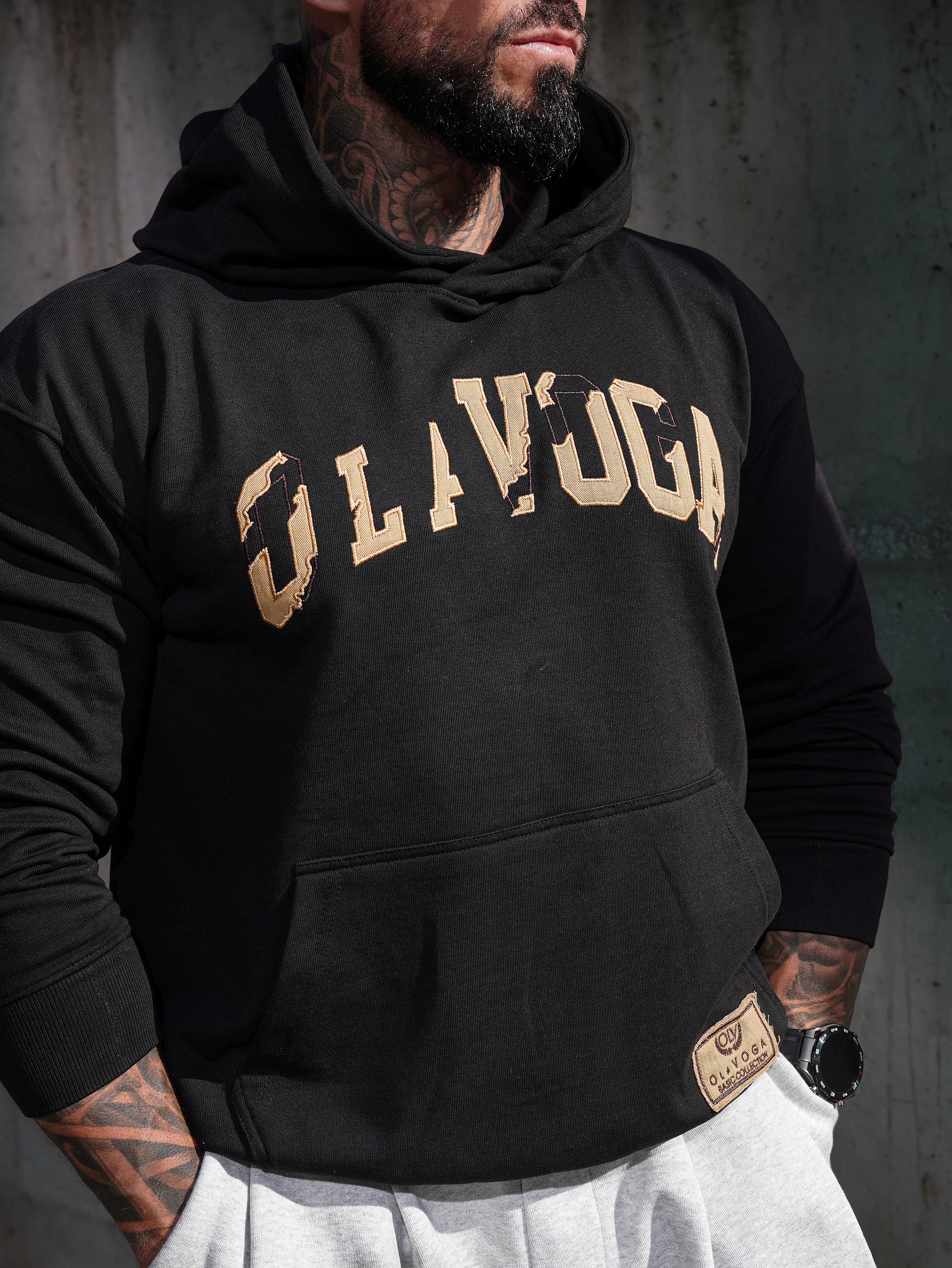 Bluza męska z kapturem OLAVOGA Men FLYTION - Czarny