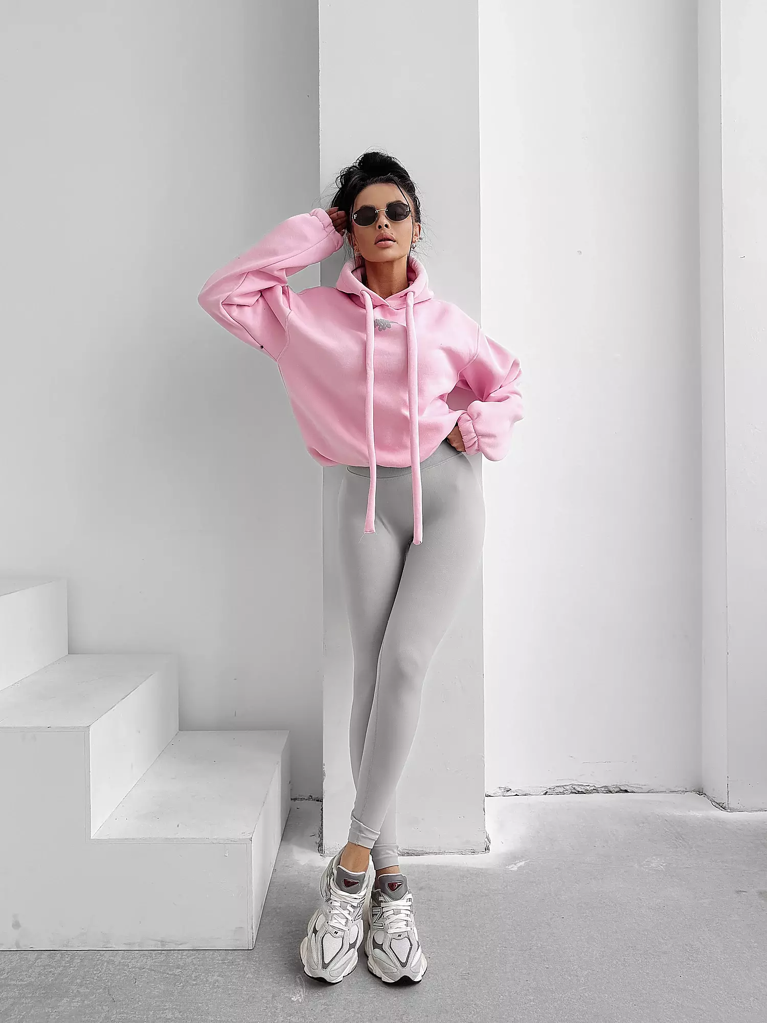 OLAVOGA FROST LAYER dámská mikina oversize - pudrově růžová