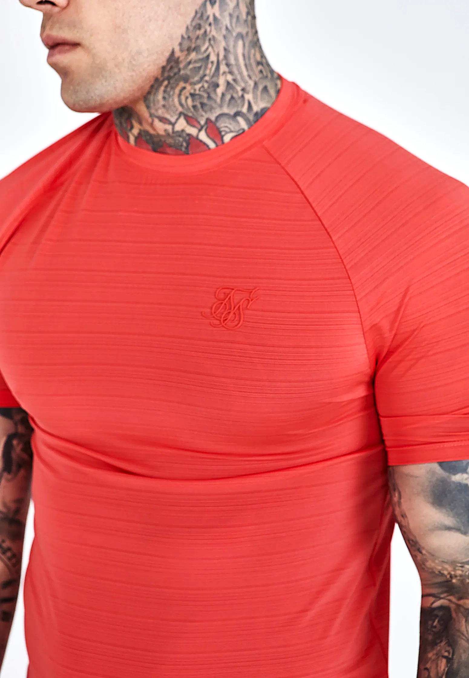 T-shirt męski SIKSILK MUSCLE FIT 26511 - Pomarańczowy