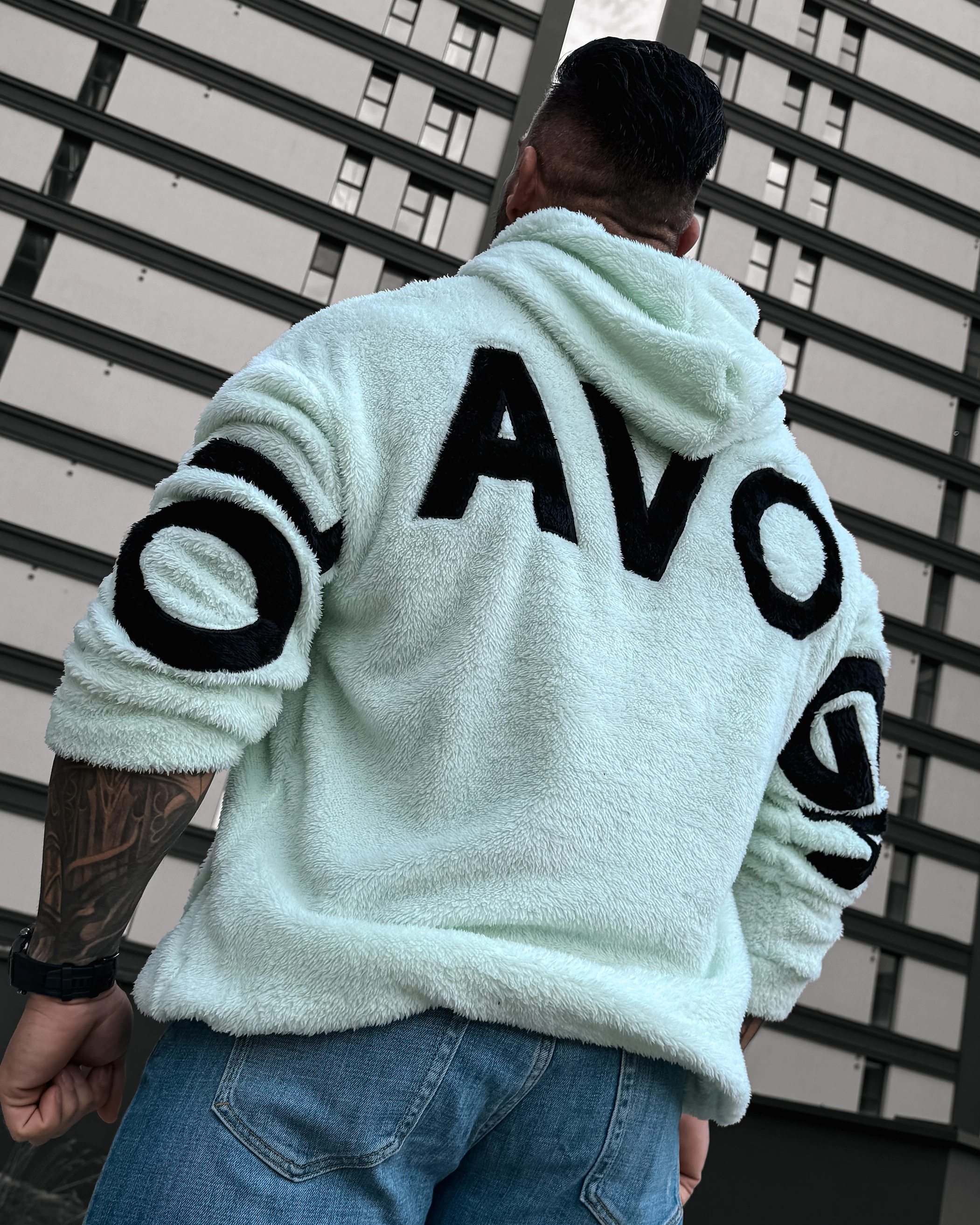 OLAVOGA Men FIDO MEN Sherpa Hooded Sweatshirt – Mint