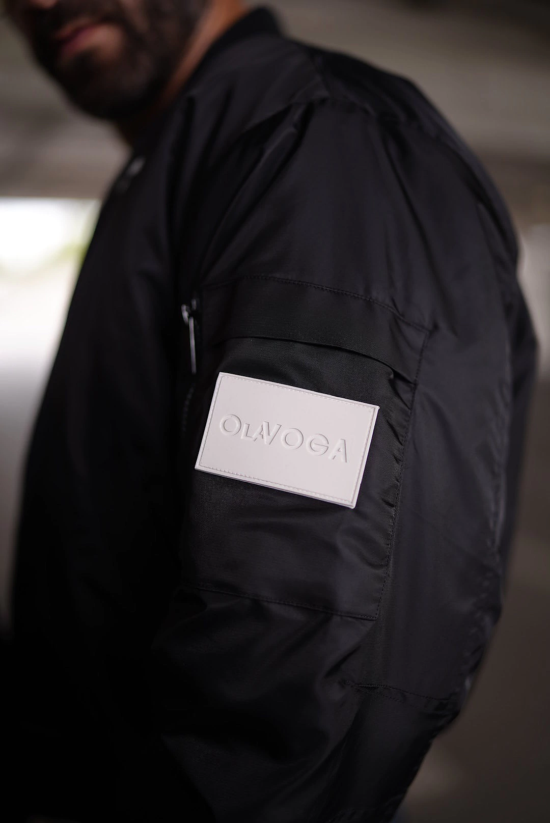 Kurtka męska bomber OLAVOGA Men WOOLY MEN 2.0 - Czarny