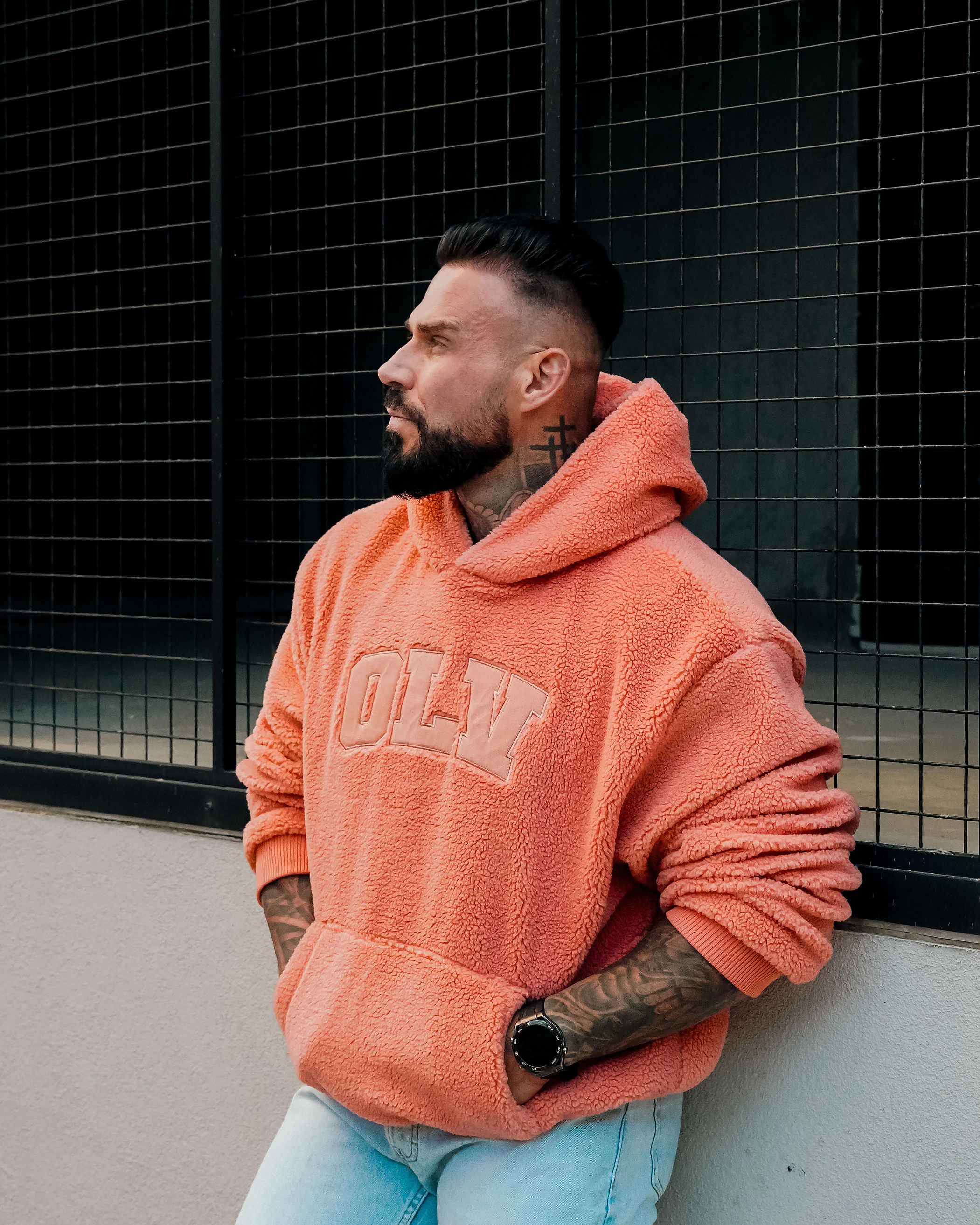 Bluza z kapturem OLAVOGA OROFIOU - Pomarańczowy