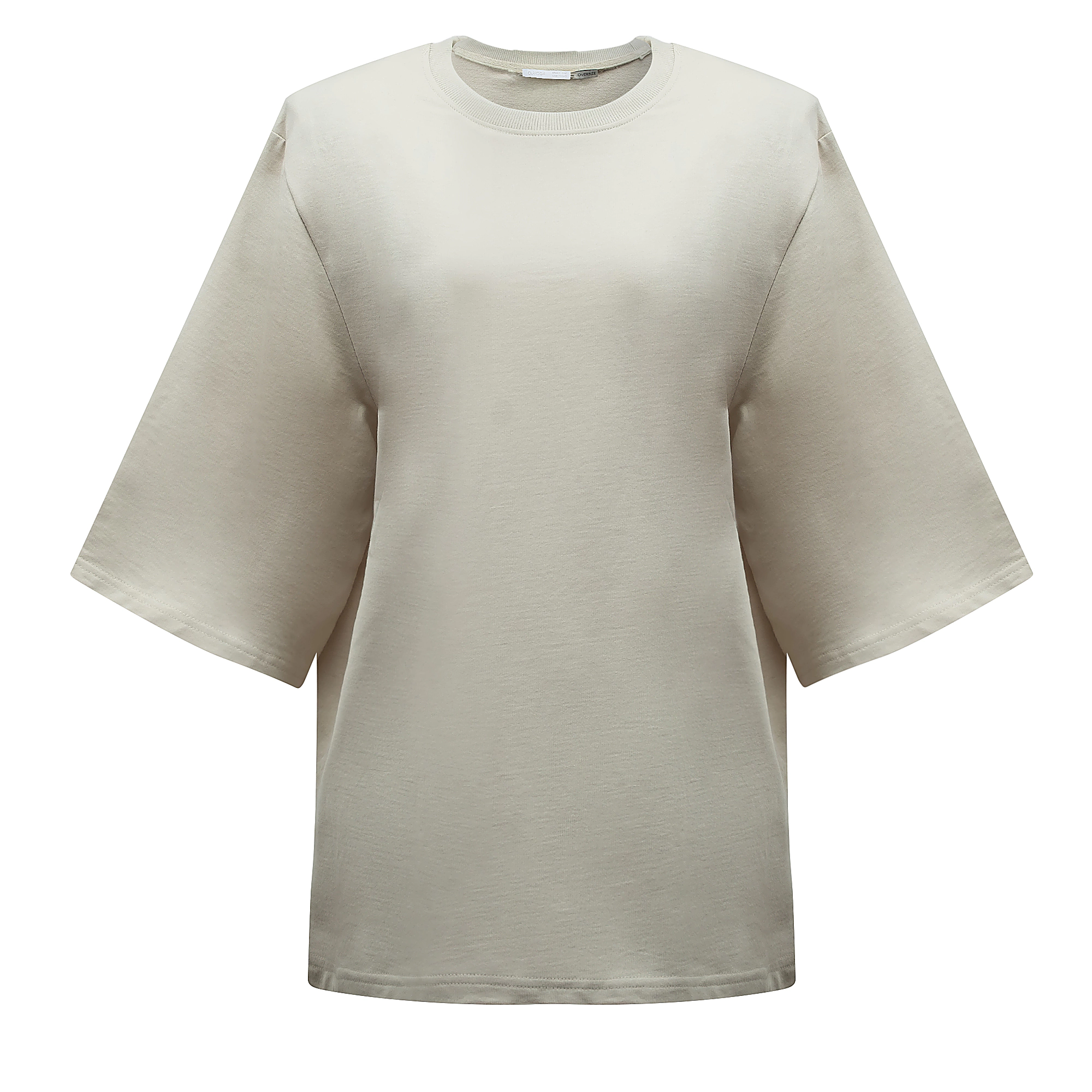 OLAVOGA FIOAGE Übergrößen-T-Shirt mit Schulterpolstern - Beige