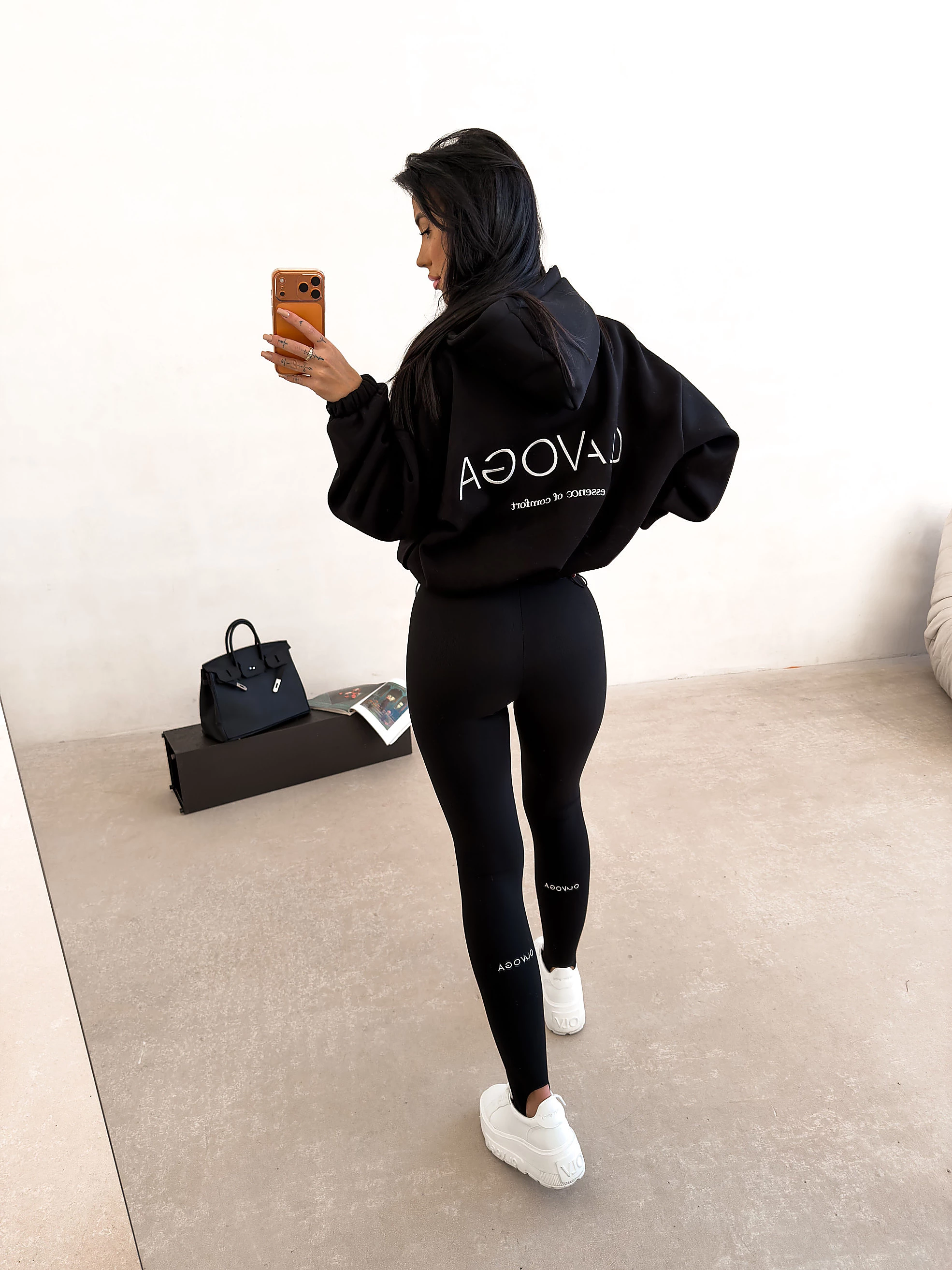 Damen-Leggings mit Fersenkappe OLAVOGA FLEXIBLE - Schwarz