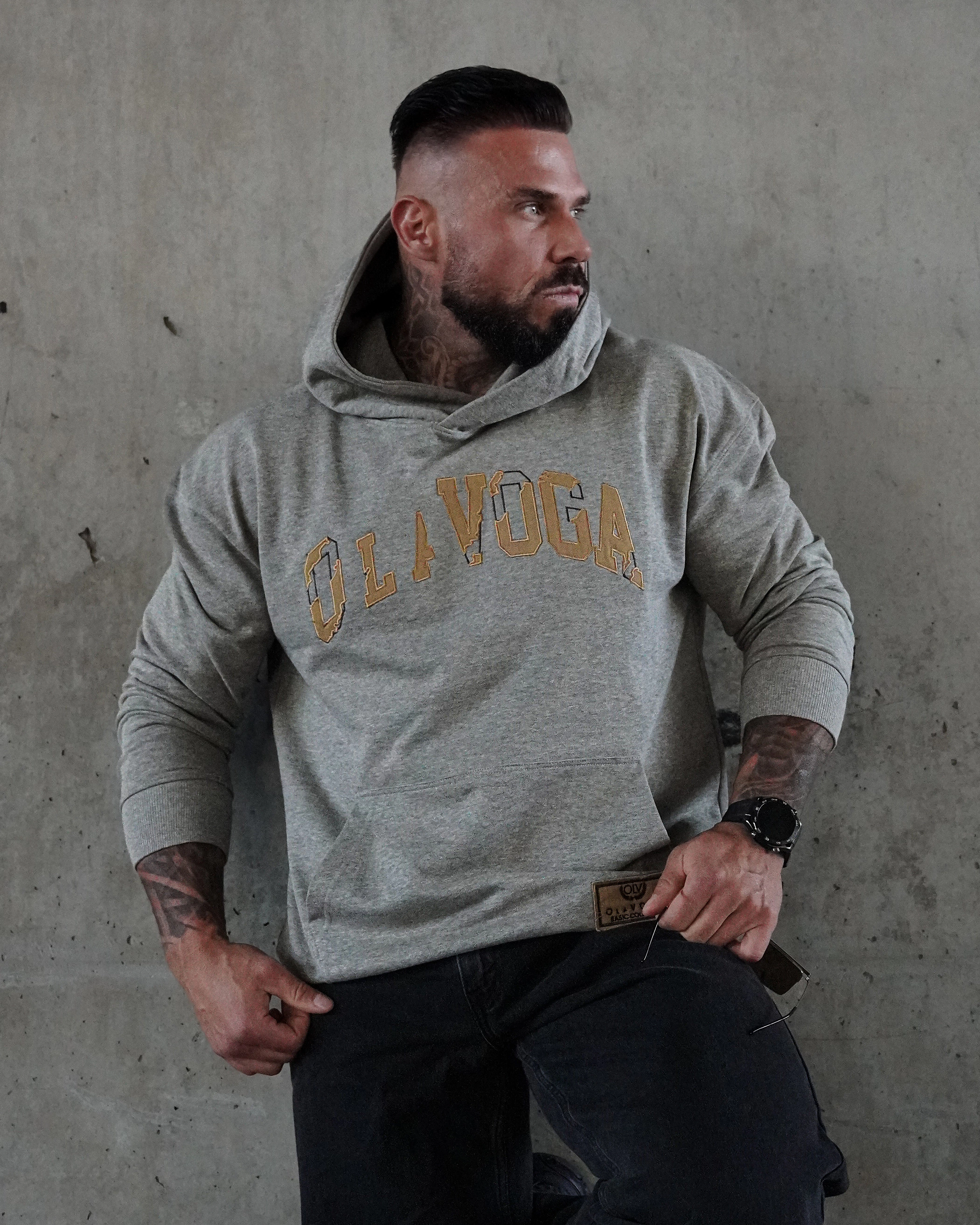 Bluza męska z kapturem OLAVOGA Men FLYTION - Szary