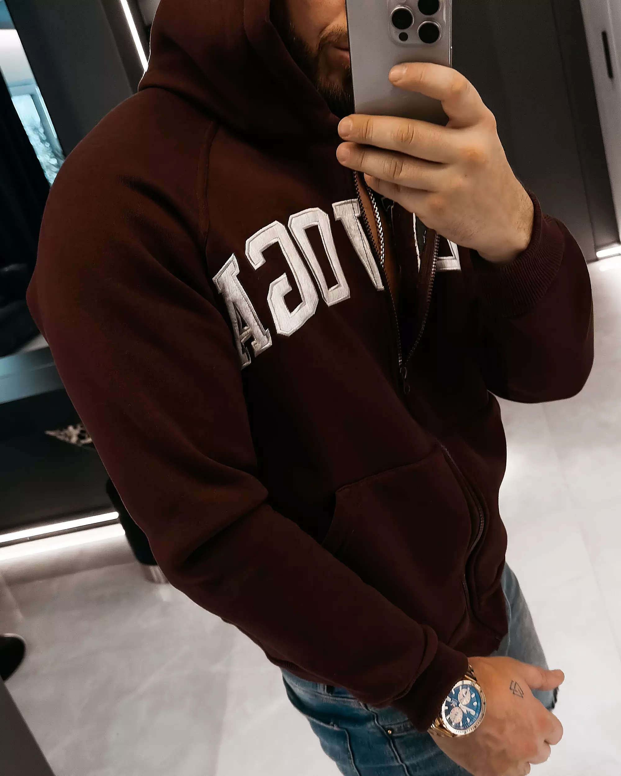 Bluza męska casual OLAVOGA Men IRIS MEN - Śliwka
