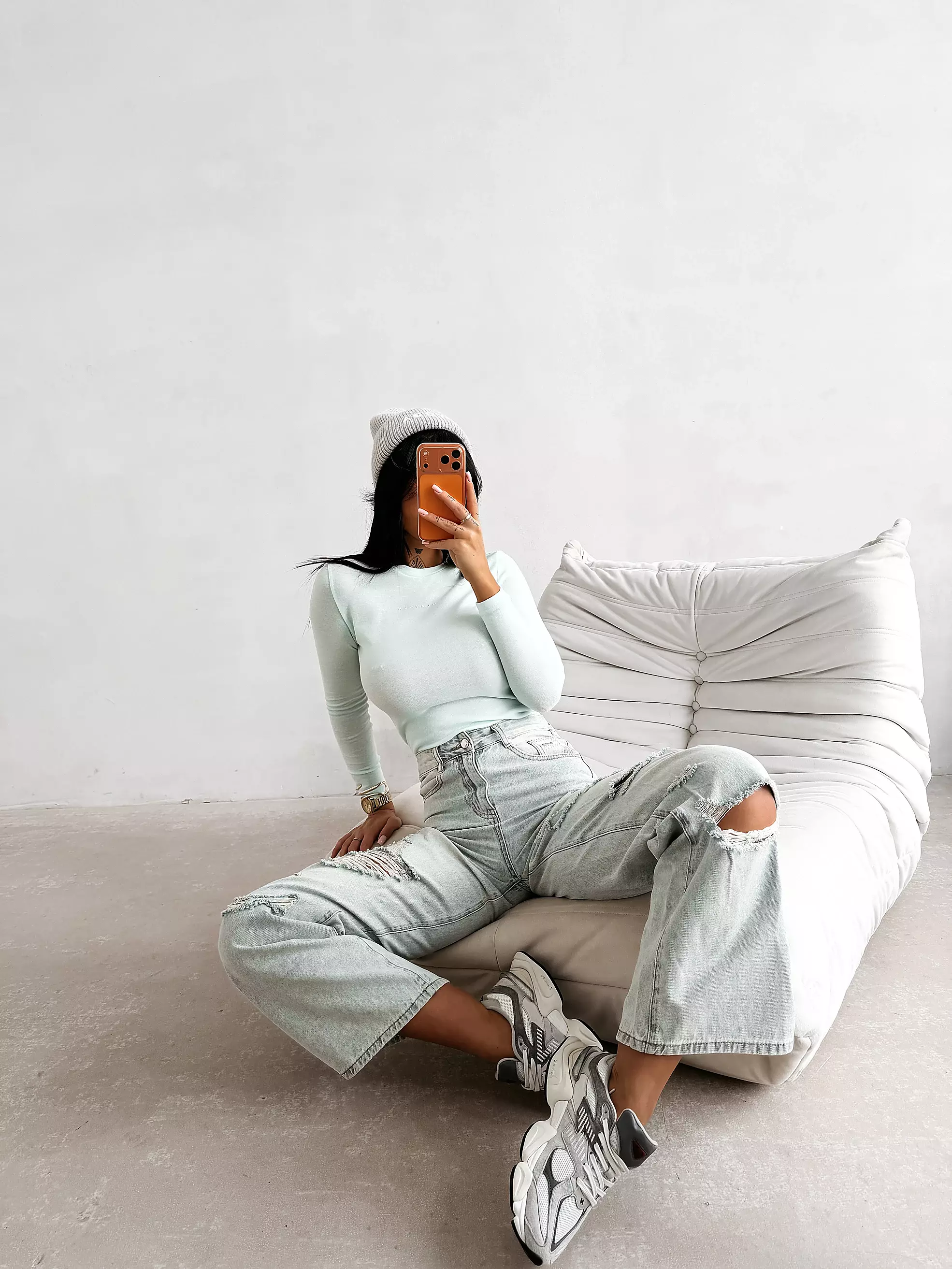 Taillierte Damenbluse OLAVOGA MIRIAM - Mint