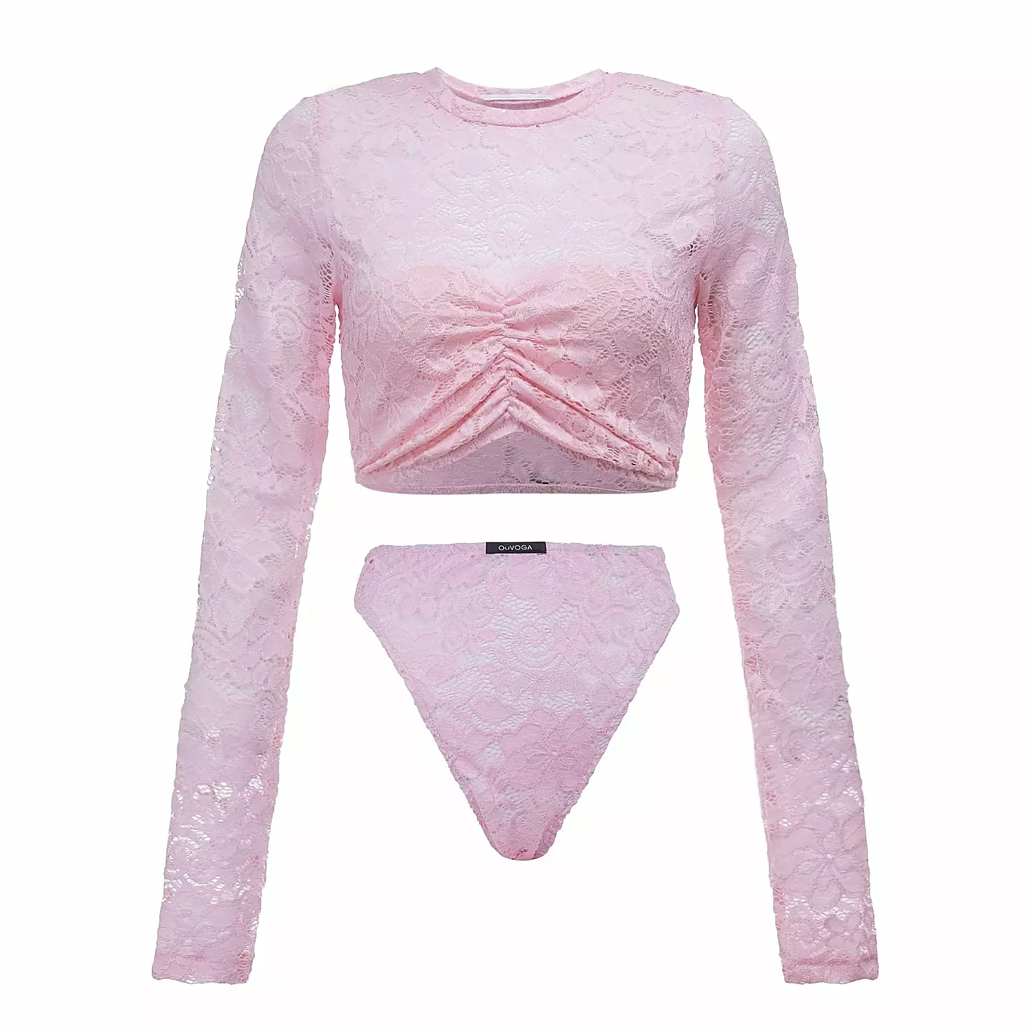Lace lingerie set OLAVOGA AIRIS - Powder pink