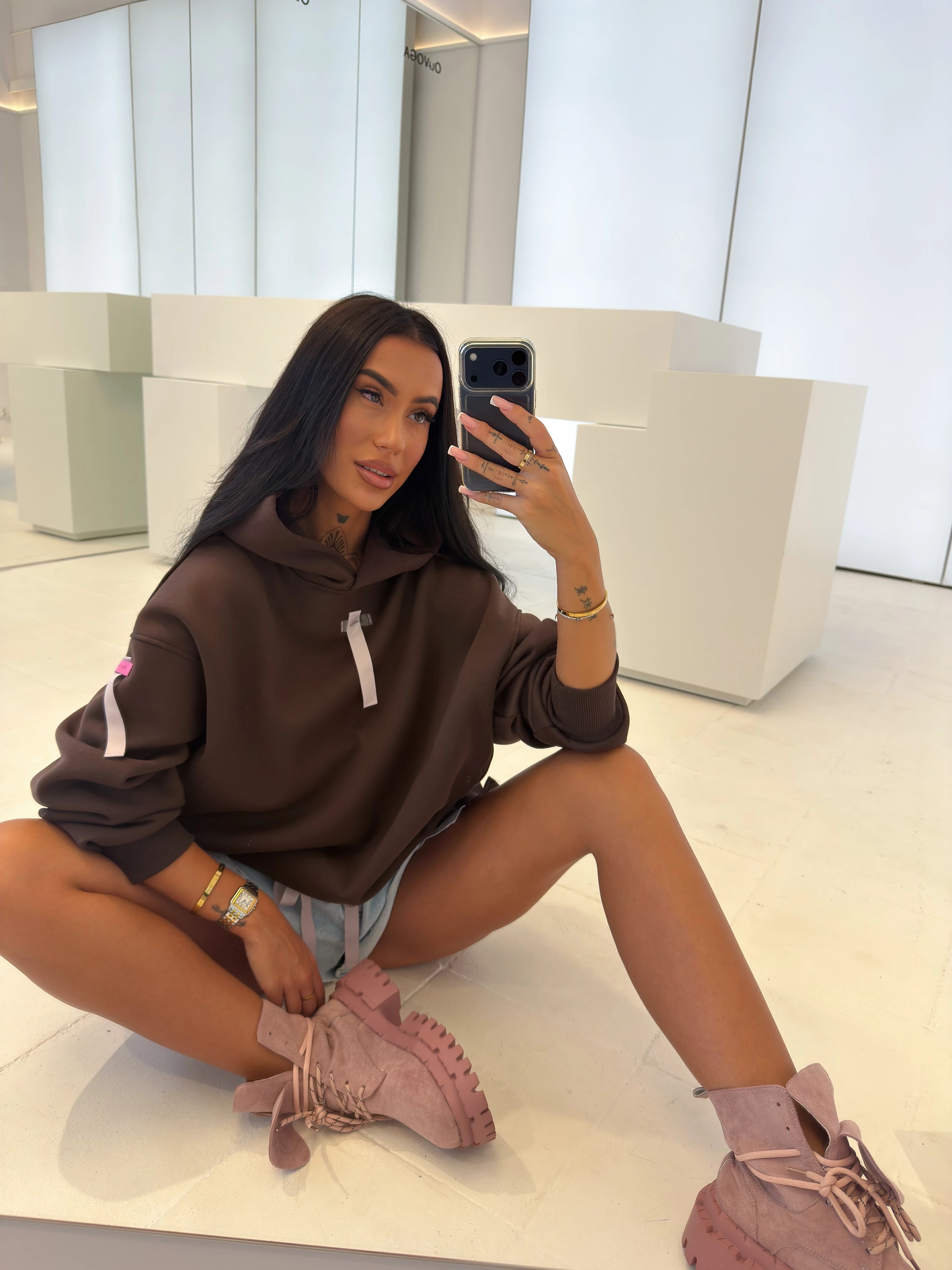 Bluza oversize OLAVOGA AVIRA - Brązowy