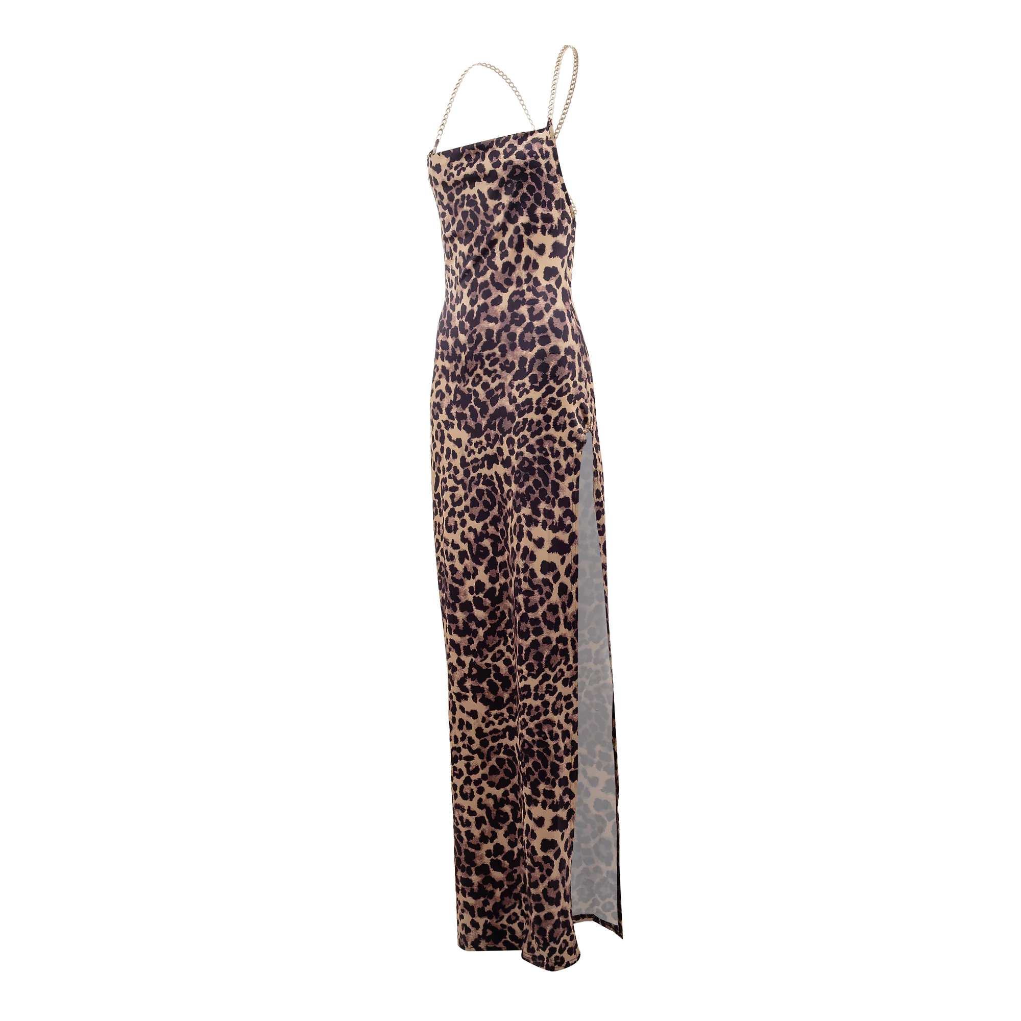 Women's maxi dress in camouflage OLAVOGA MUZA - Brown