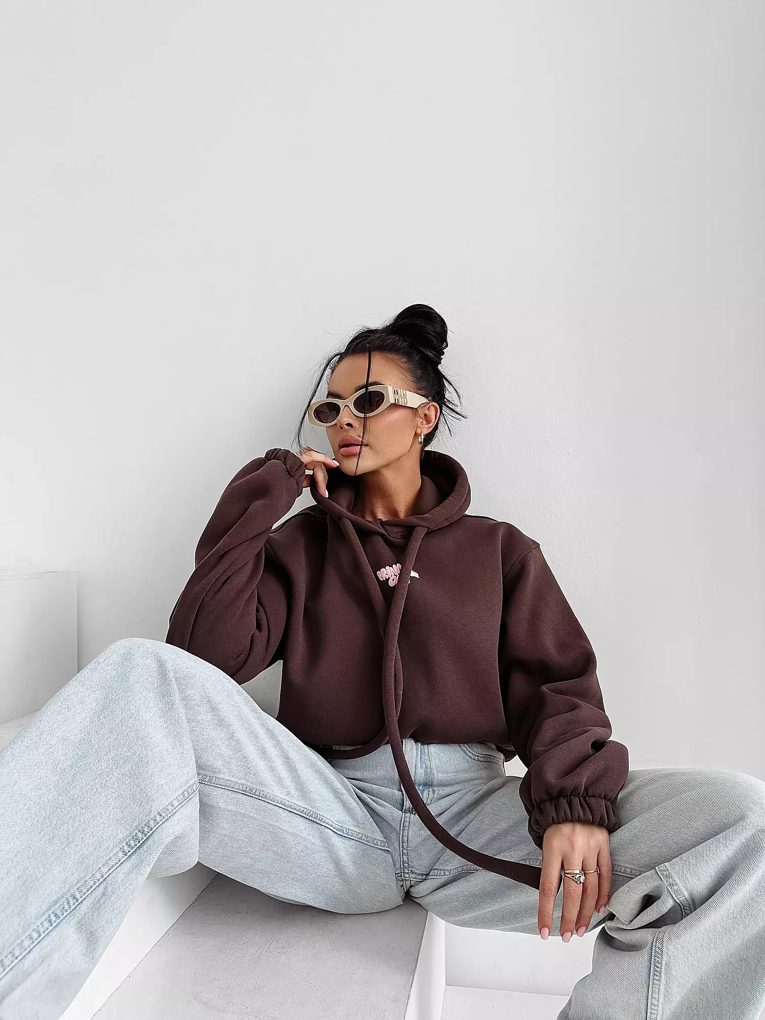 OLAVOGA FROST LAYER dámská mikina oversize - hnědá