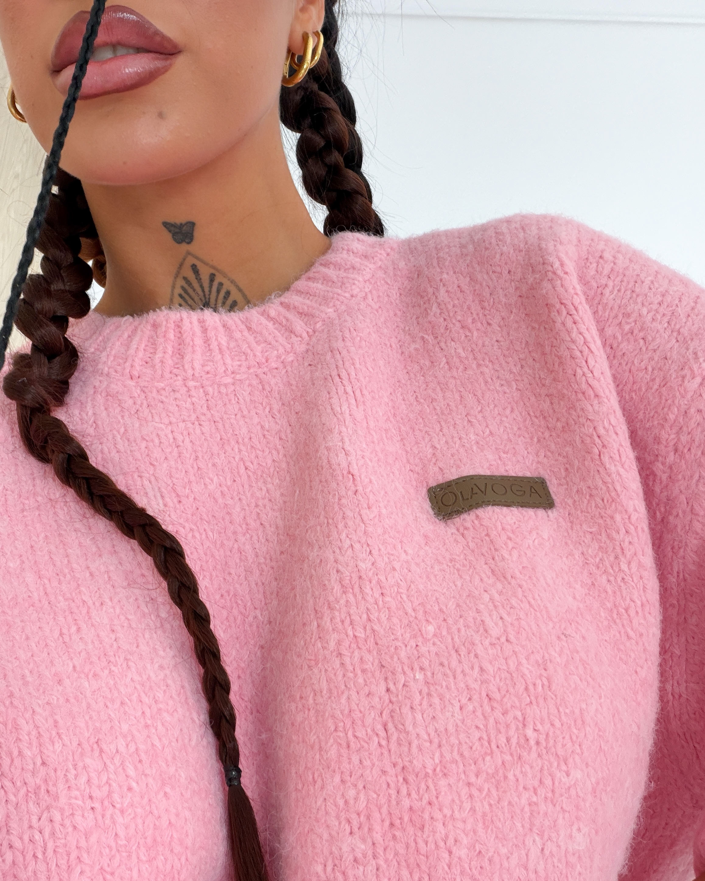 OLAVOGA USERS women’s oversized jumper – Baby pink