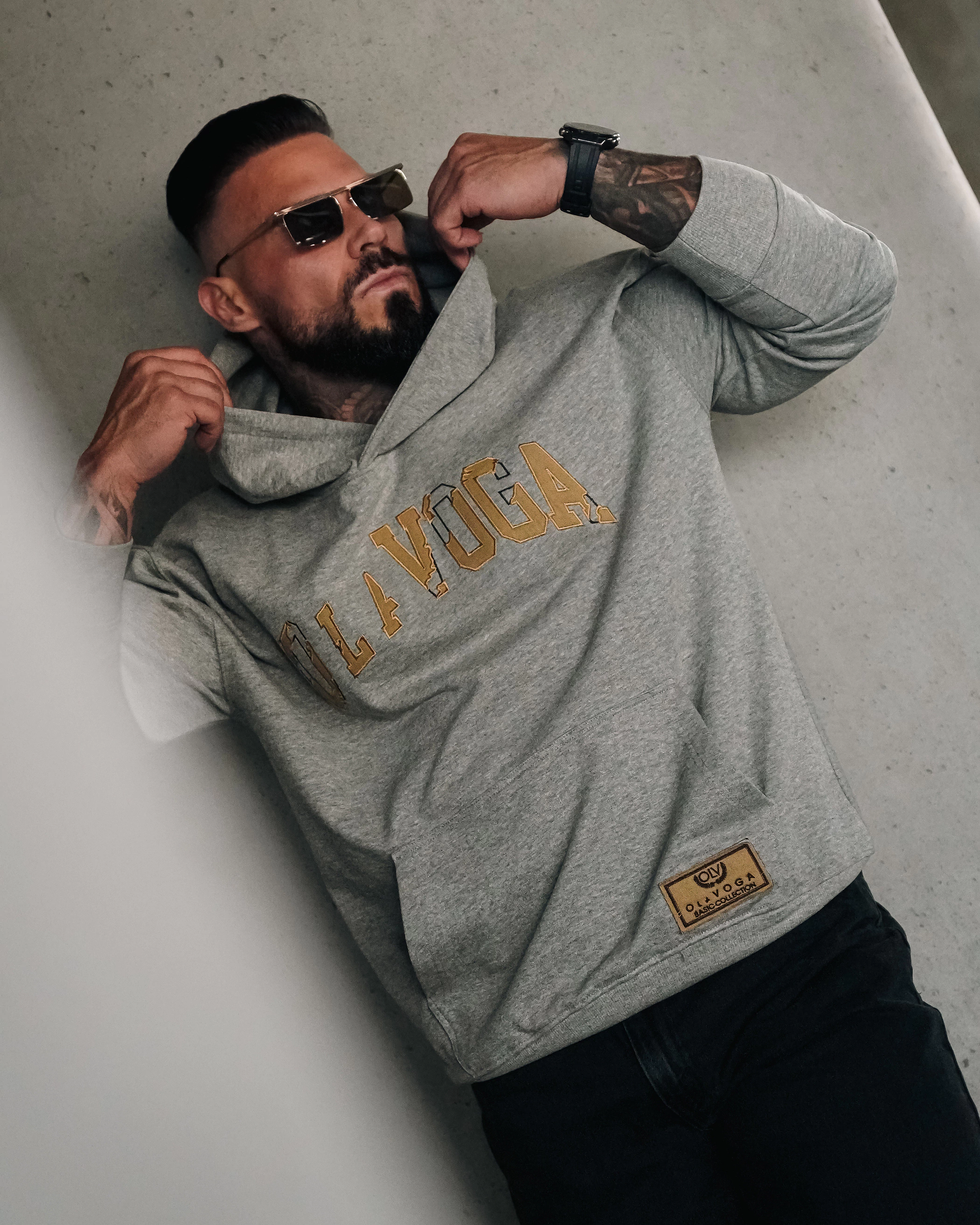 Bluza męska z kapturem OLAVOGA Men FLYTION Szary – zdjęcie produktu