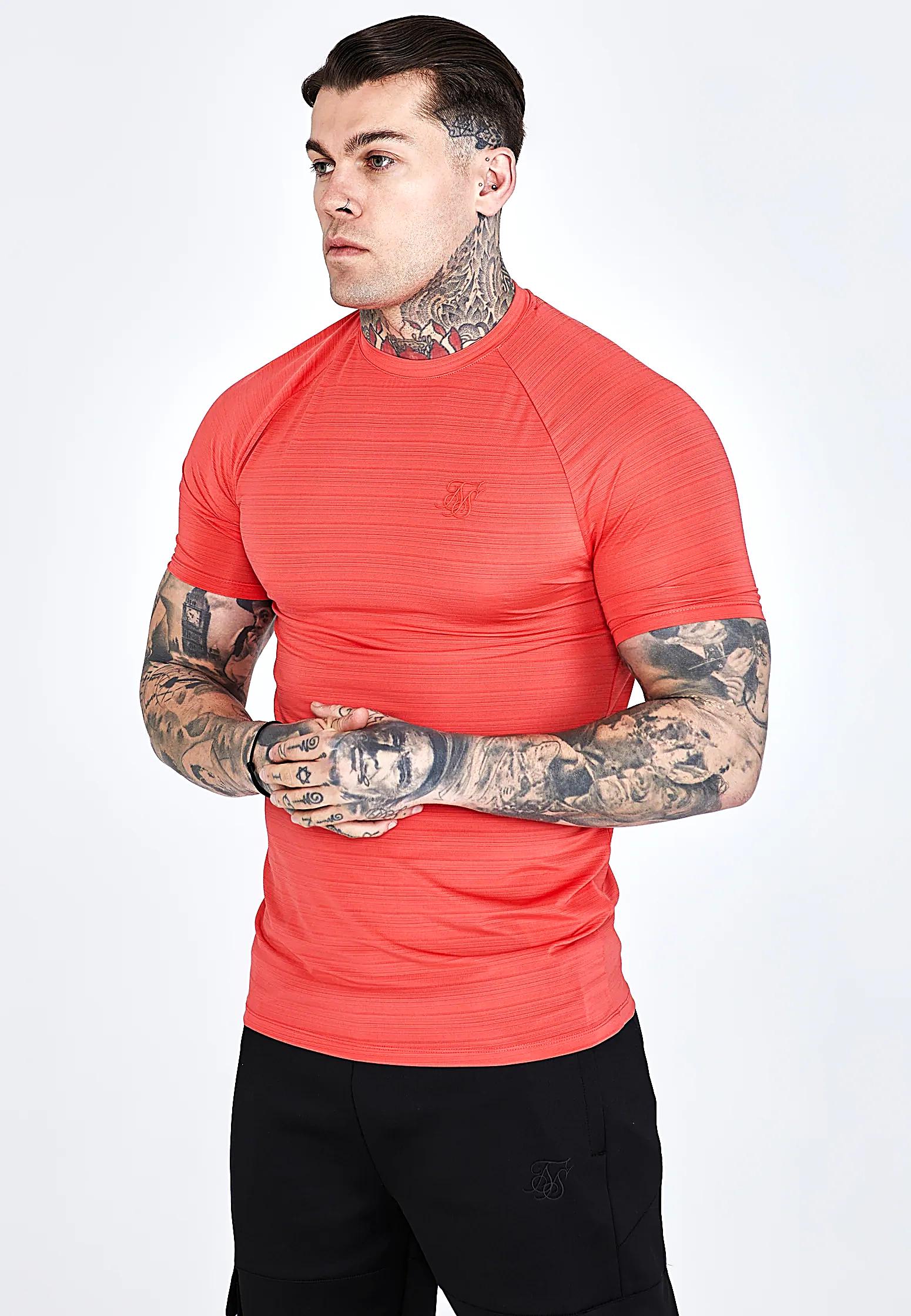 T-shirt męski SIKSILK MUSCLE FIT 26511 Pomarańczowy M