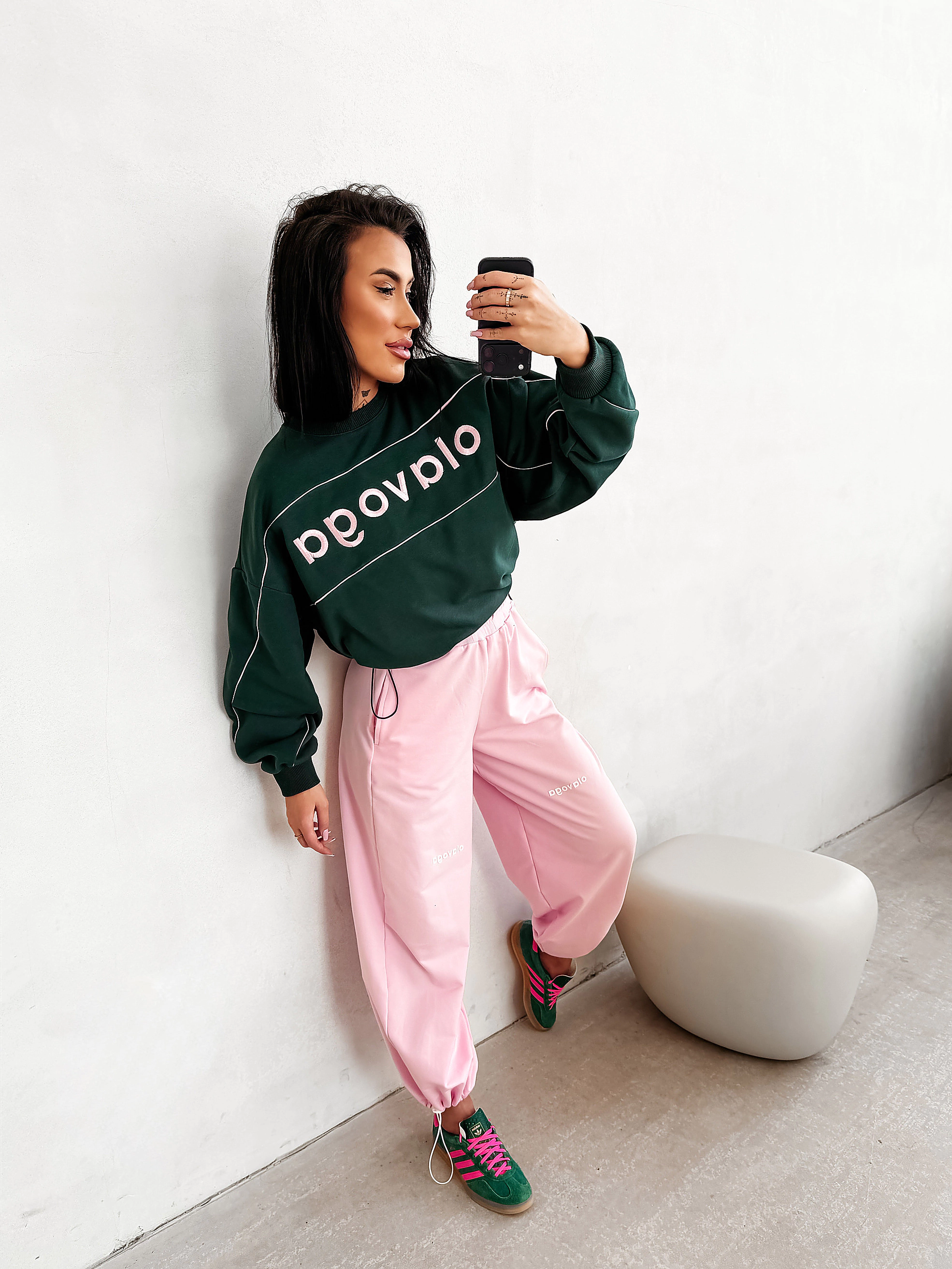 OLAVOGA MELLOW dámská mikina oversize - tmavě zelená