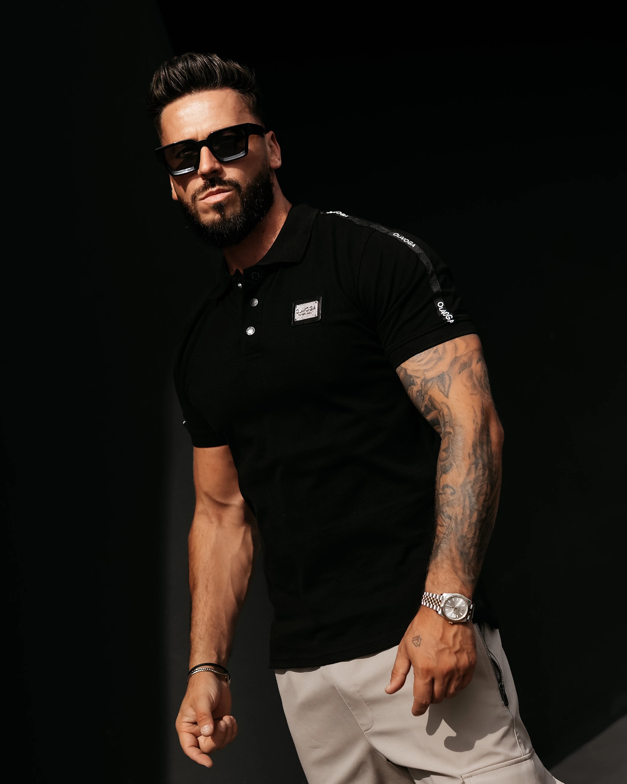 T-shirt męski OLAVOGA Men BALARDI - Czarny