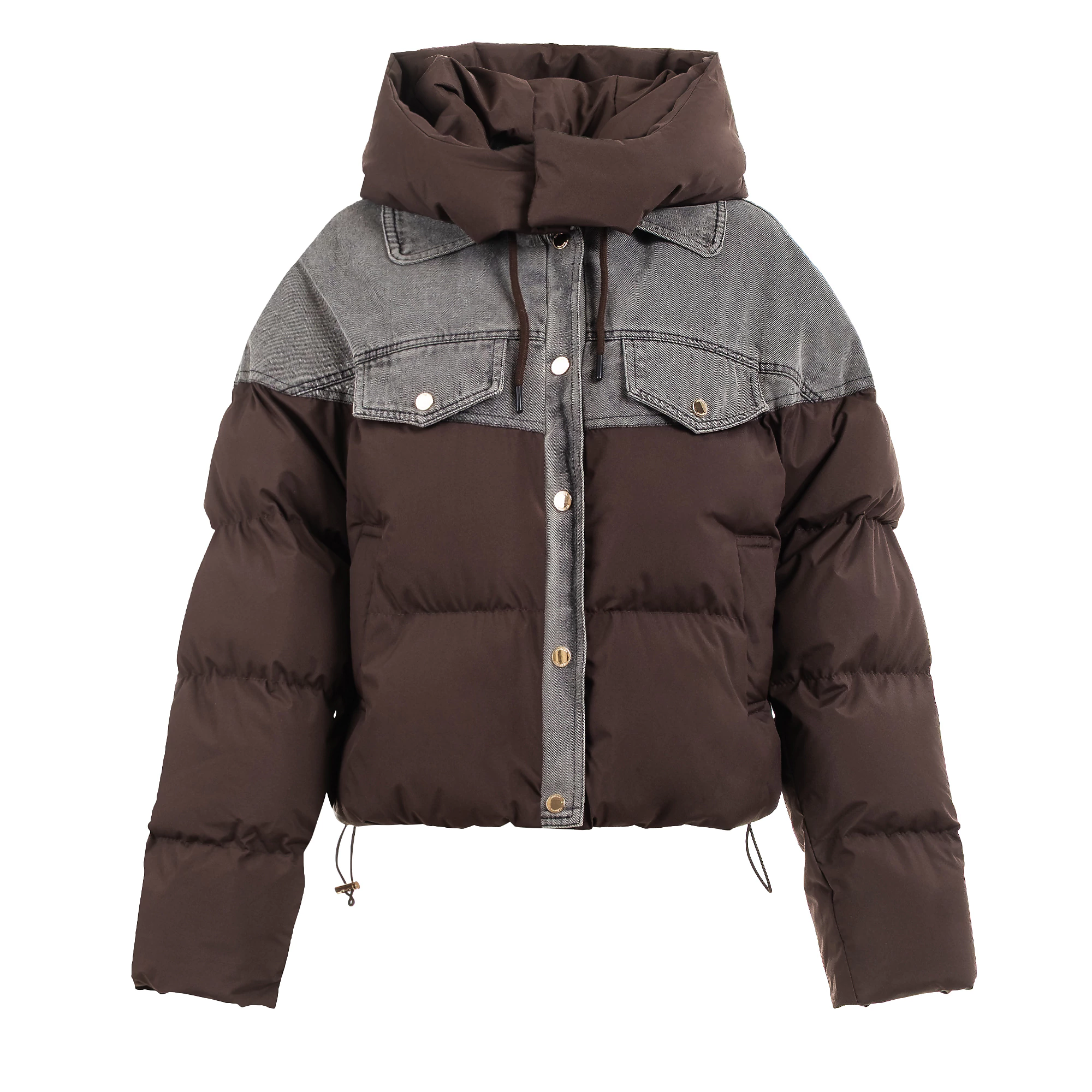 OLAVOGA MALGOR – gesteppte Damenjacke mit Kapuze – Braun