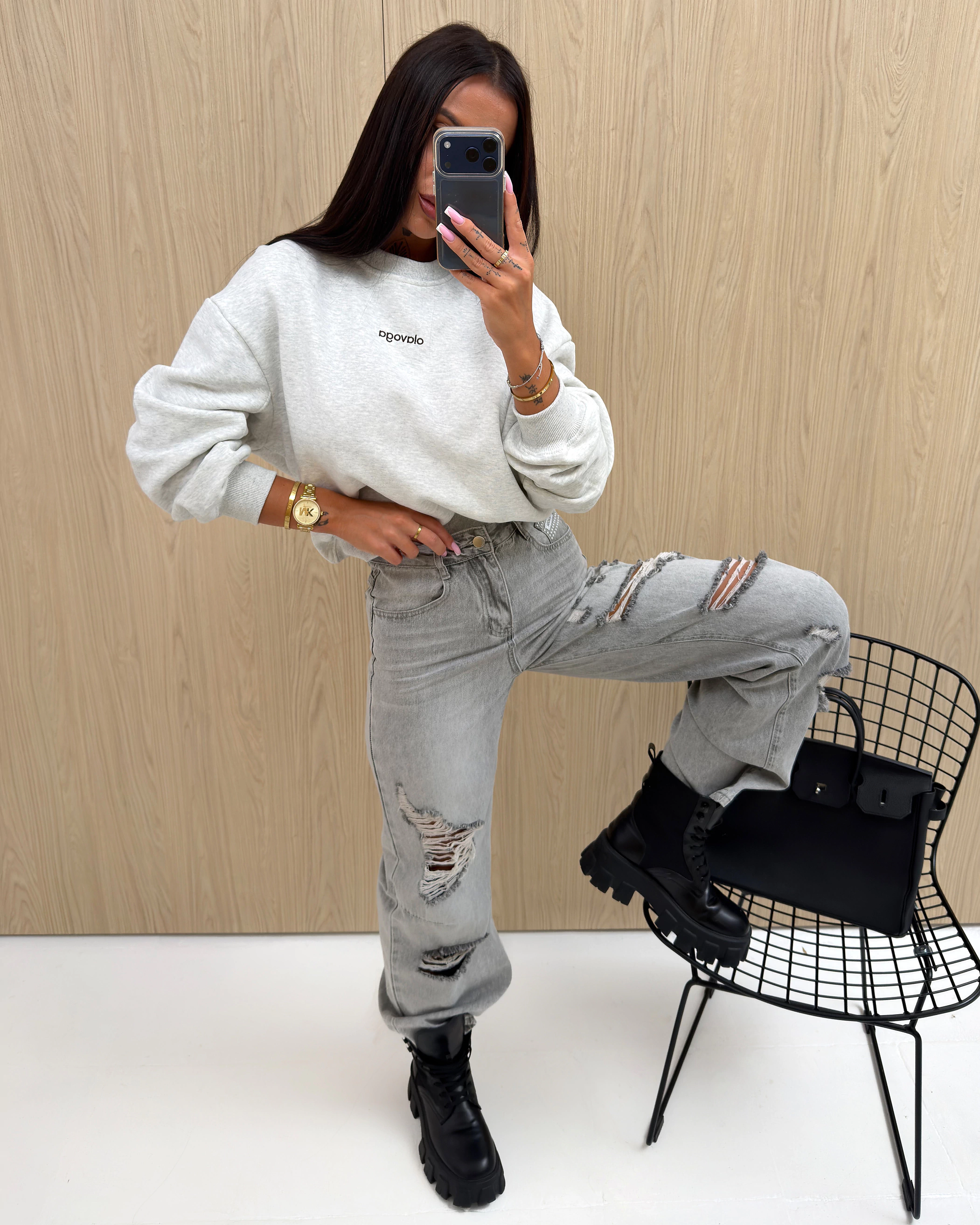 OLAVOGA DAWN women's cotton sweatshirt – Grey