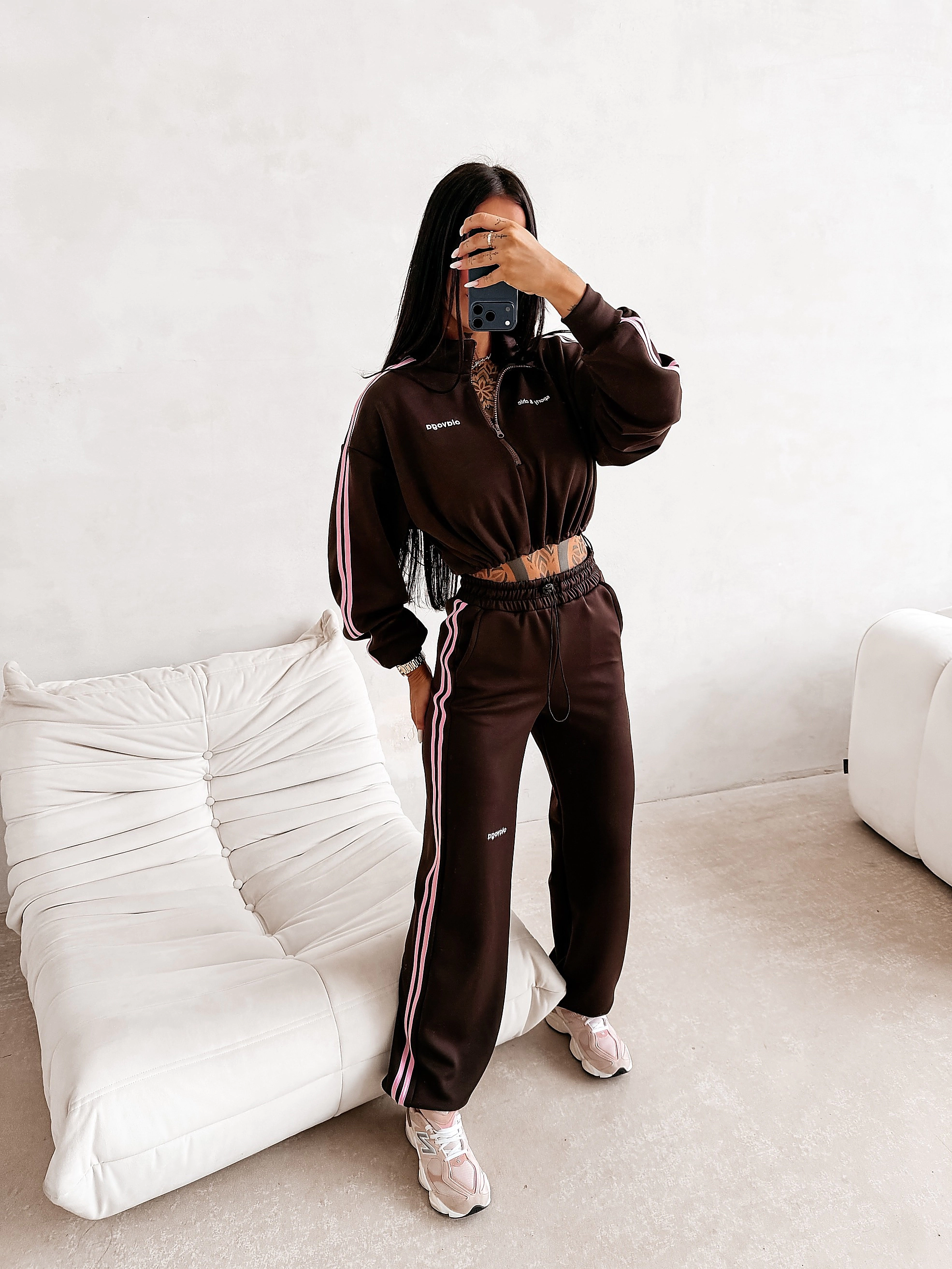 OLAVOGA FINE FORM zip collar set - Brown