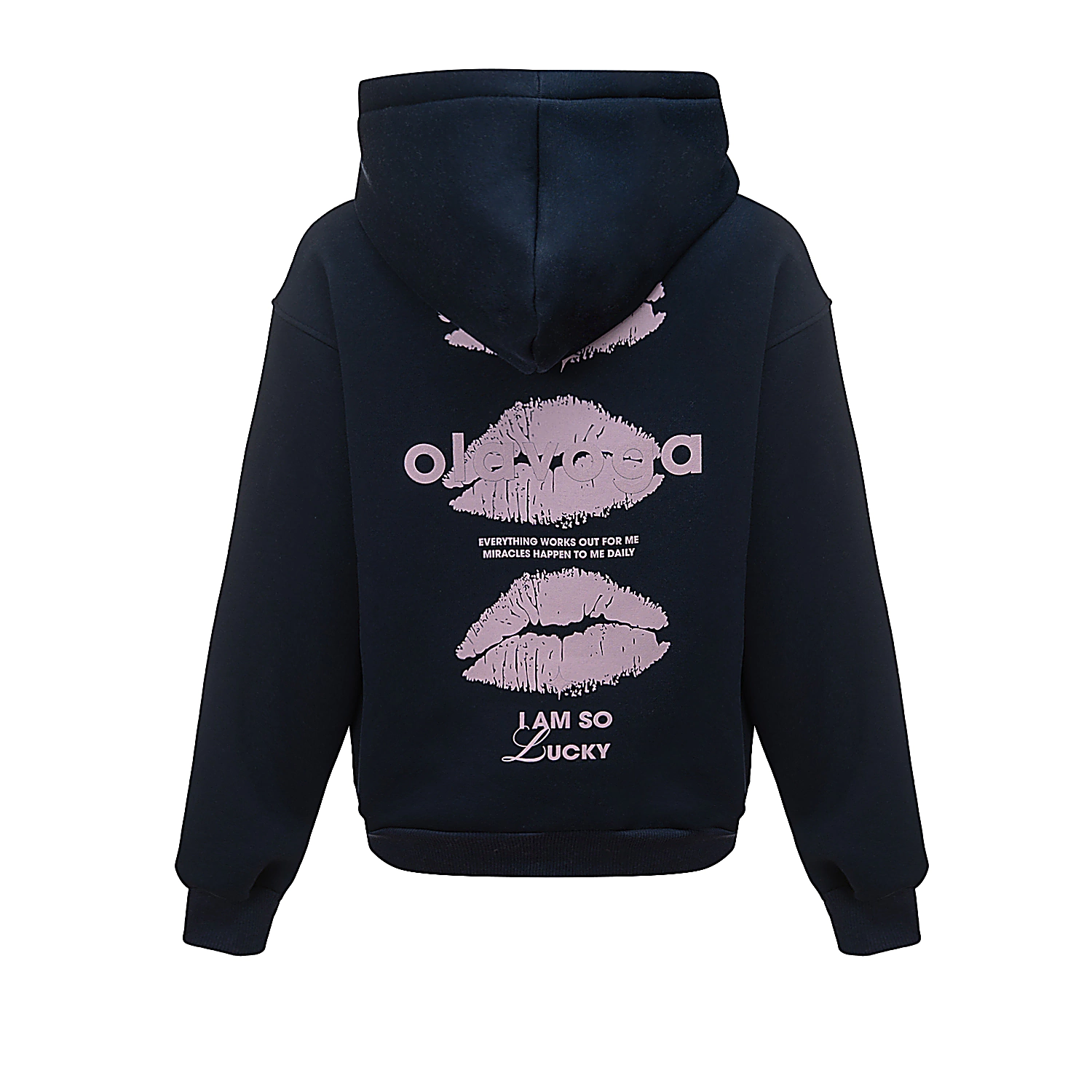 Bluza damska z kapturem OLAVOGA LUCKY MINDSET - Granatowy