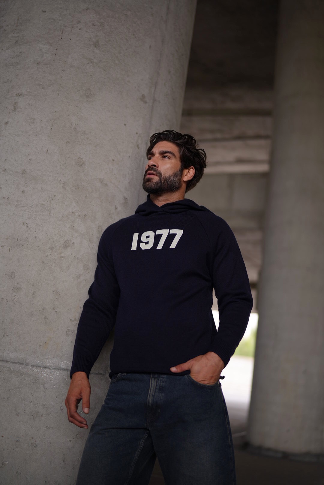 OLAVOGA Men UNIQS Men’s Hooded Top – Navy Blue