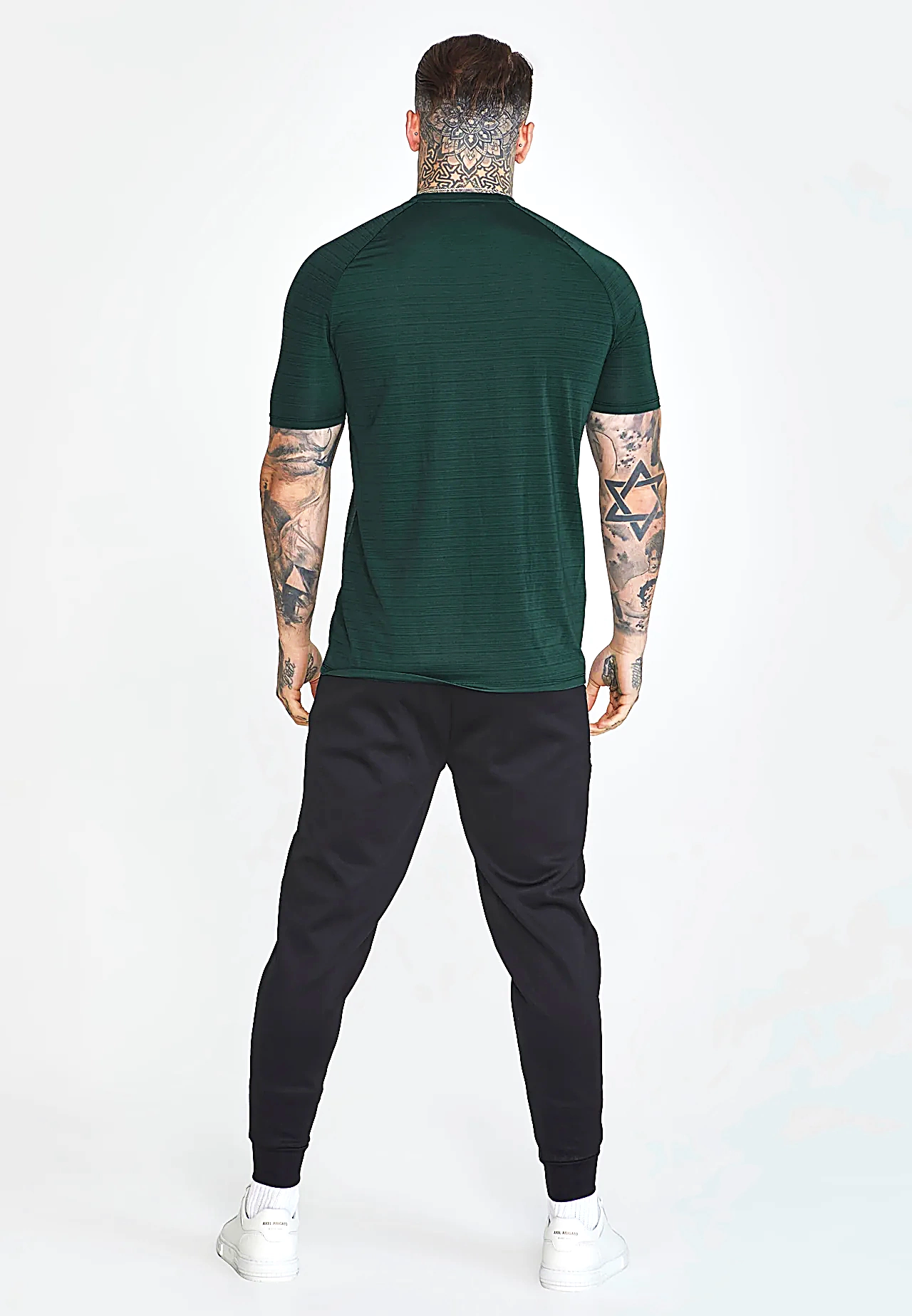 T-shirt męski SIKSILK MUSCLE FIT 26817 - Zielony