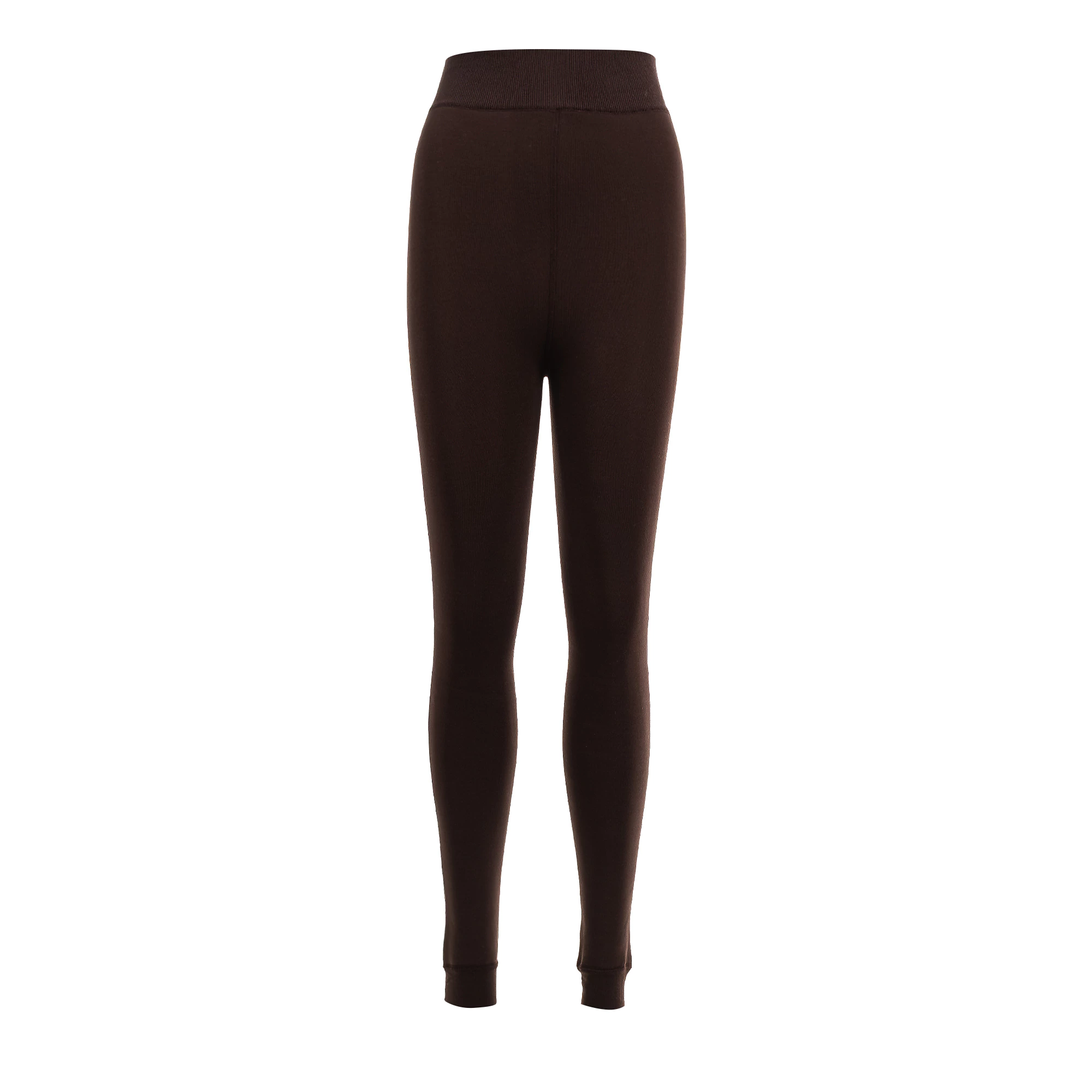 Legginsy damskie ocieplane OLAVOGA NEBULA - Ciemny brąz