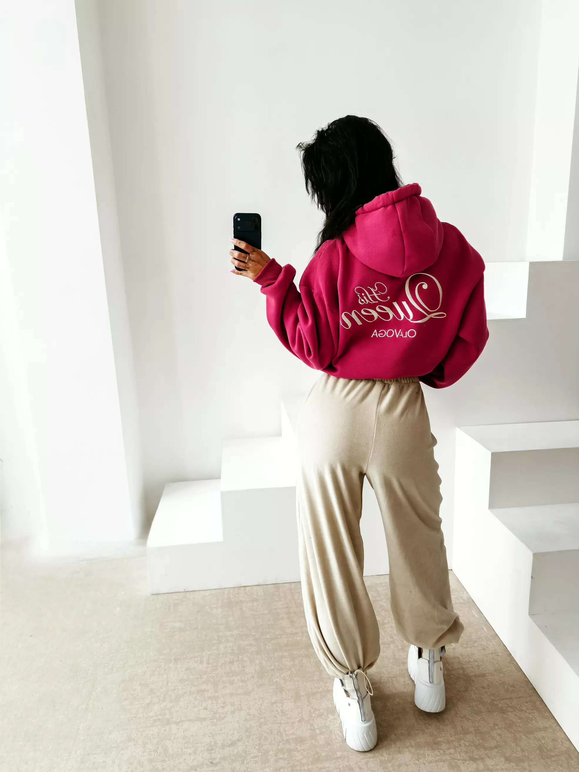 Bluza damska Matchy Matchy OLAVOGA ADORE - Różowy