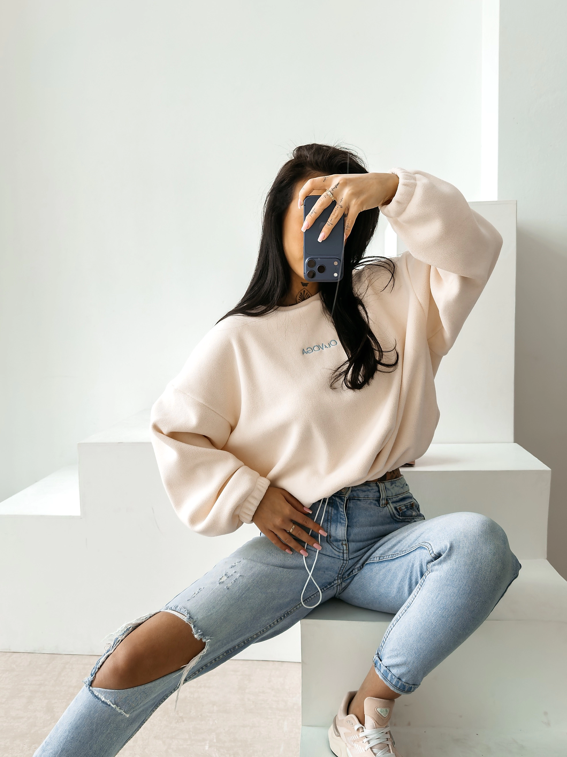 Bluza damska OLAVOGA ELENA Pudrowy róż