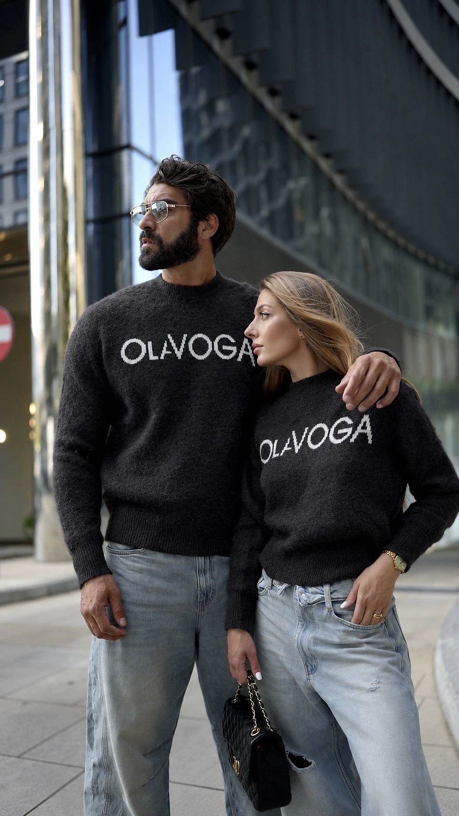 Sweter męski OLAVOGA Men VILA MEN - Brąz