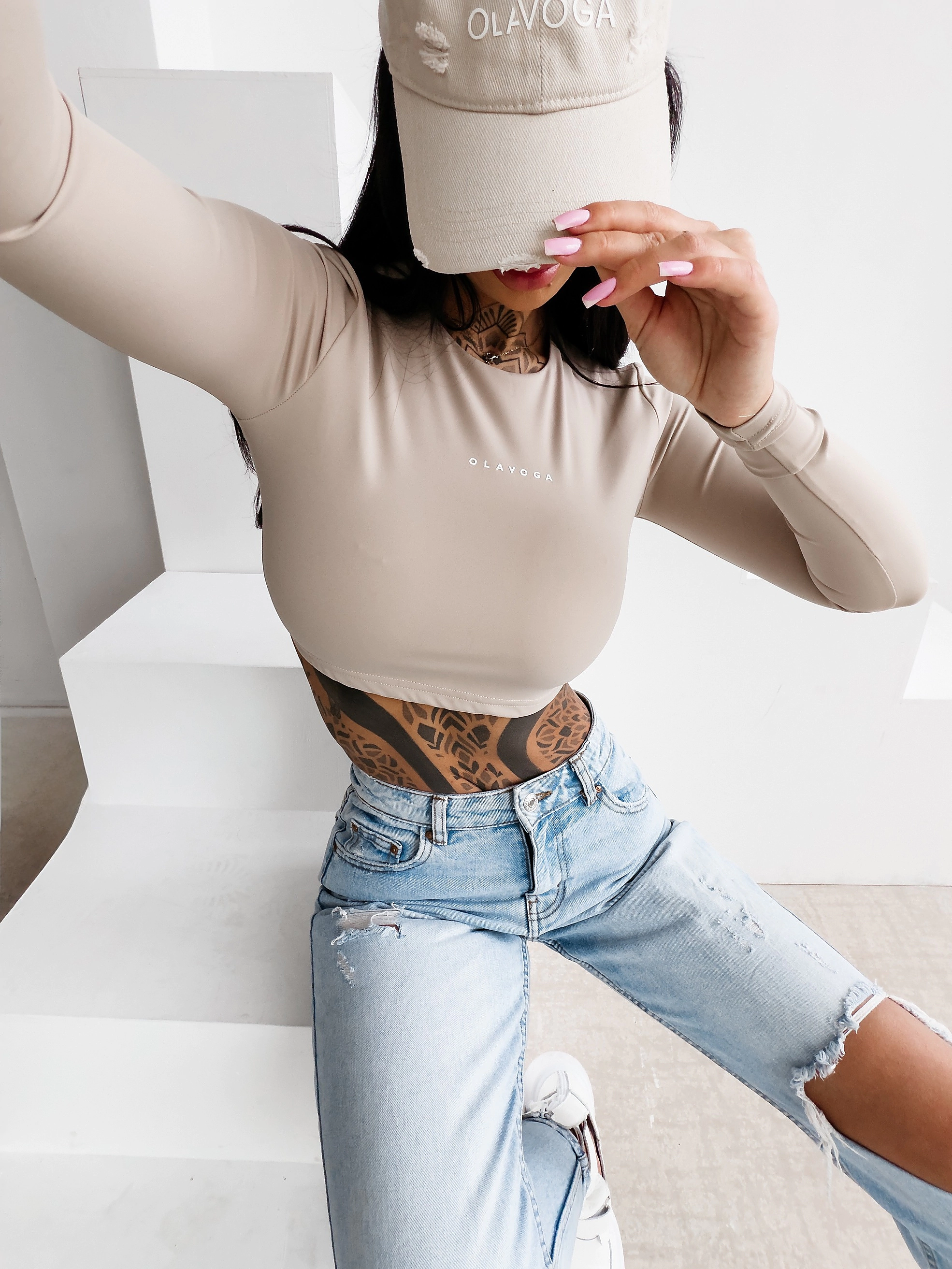 OLAVOGA VIRA women's long sleeve top - Beige