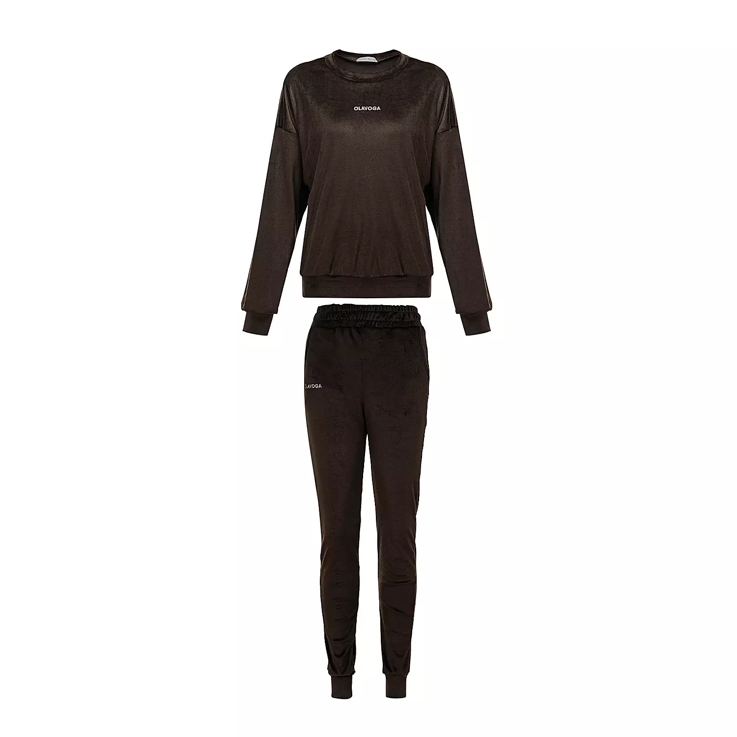Ladies' velour set OLAVOGA VELVET ASH - Brown