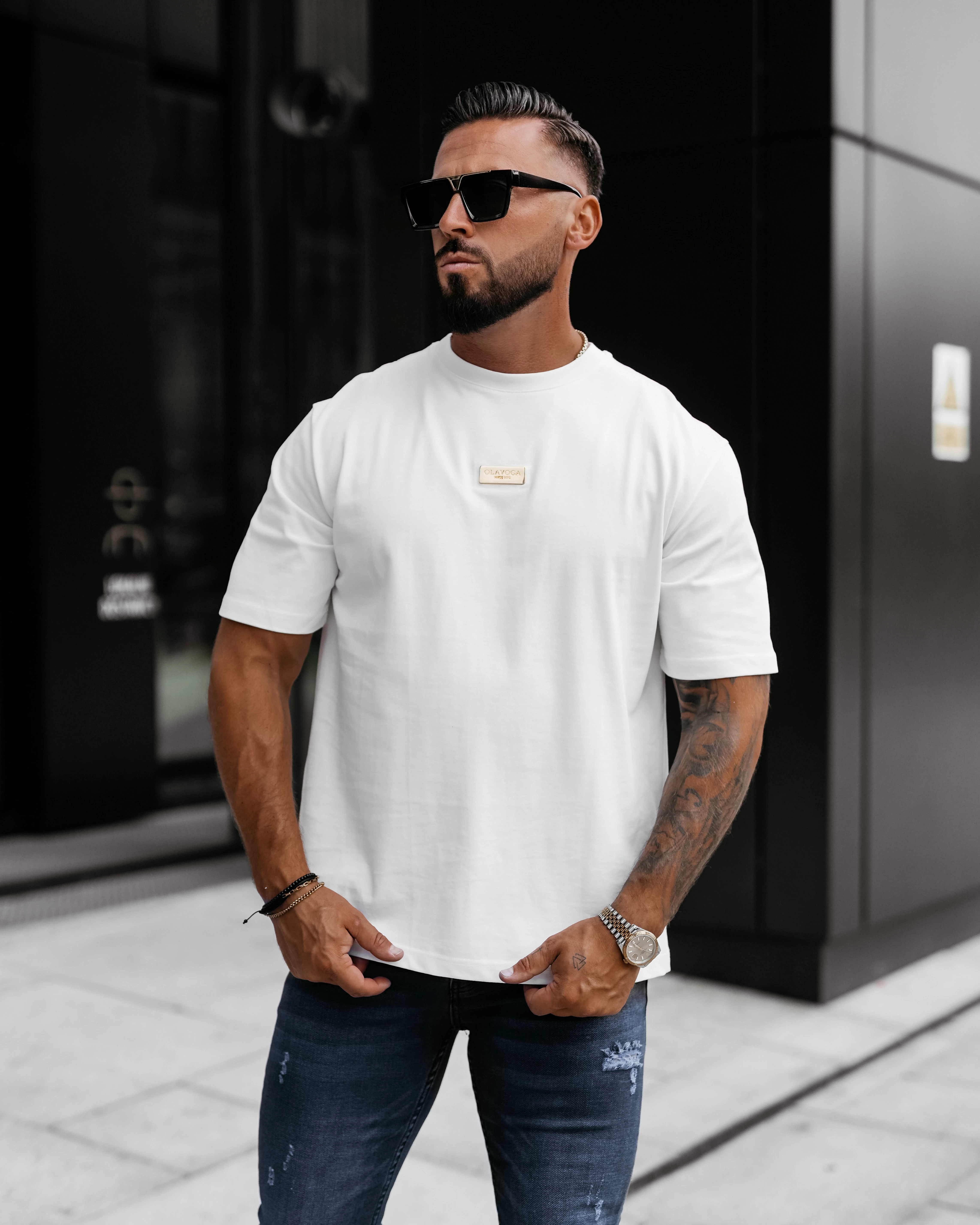 T-shirt męski OLAVOGA Men GOLDEN - Écru