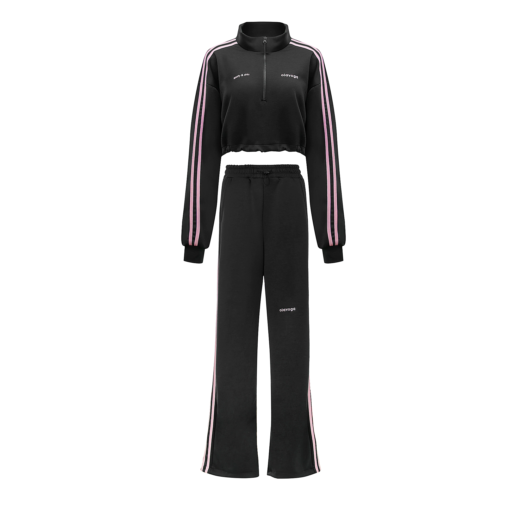 OLAVOGA FINE FORM zip-up collar set - Black