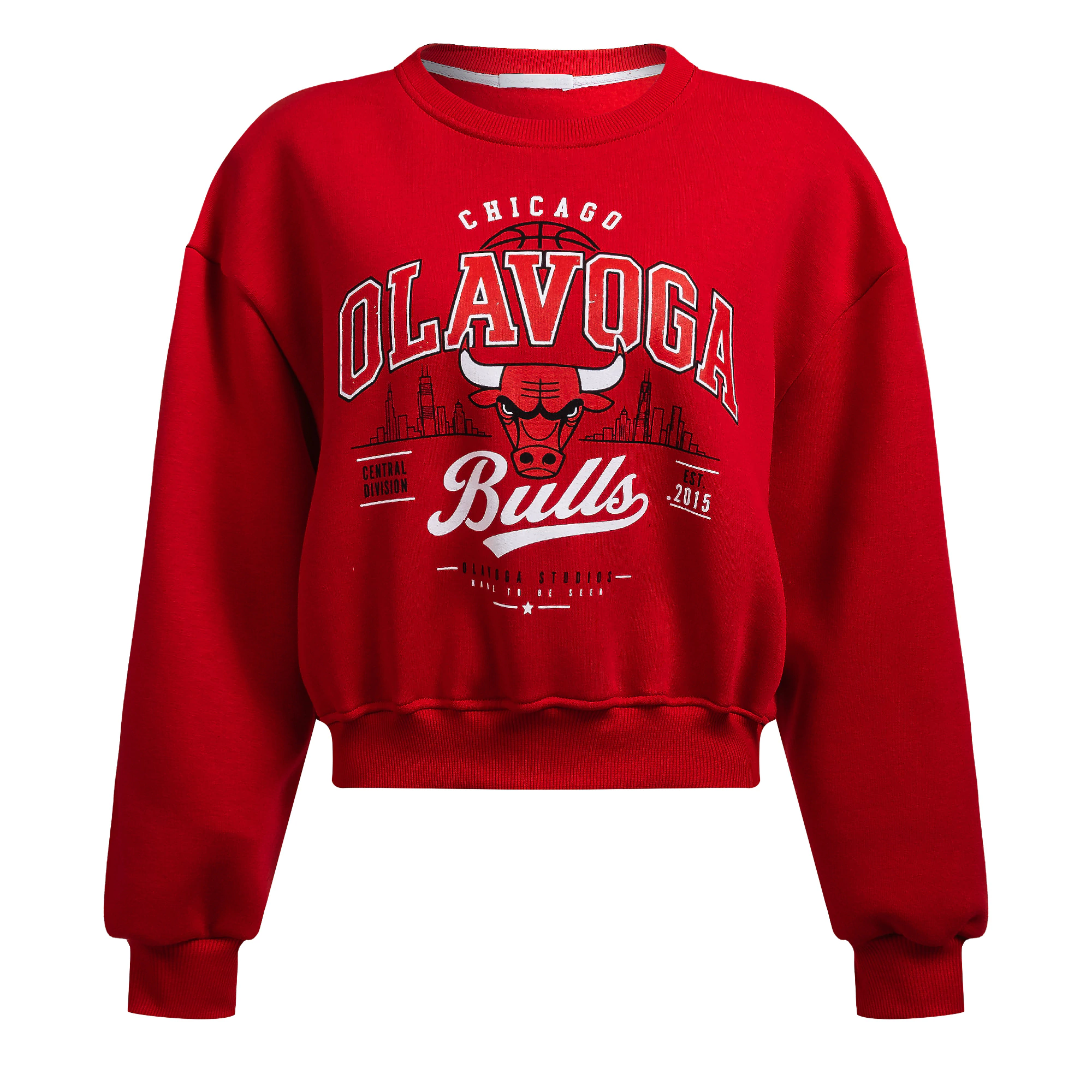 Damen-Sweatshirt „Chicago Bulls“ von OLAVOGA FLANO – Rot