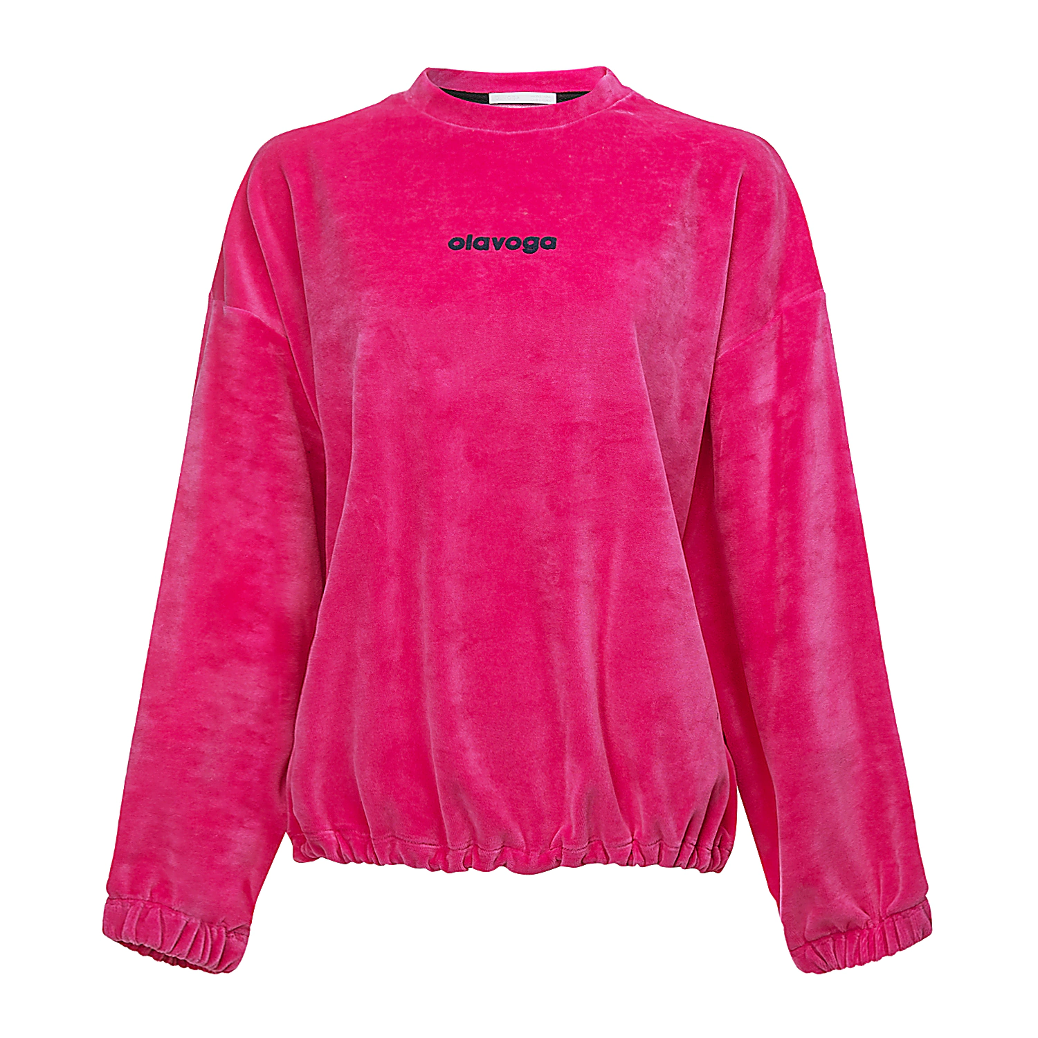 Ladies' velour sweatshirt OLAVOGA VELVORA - Fuchsia