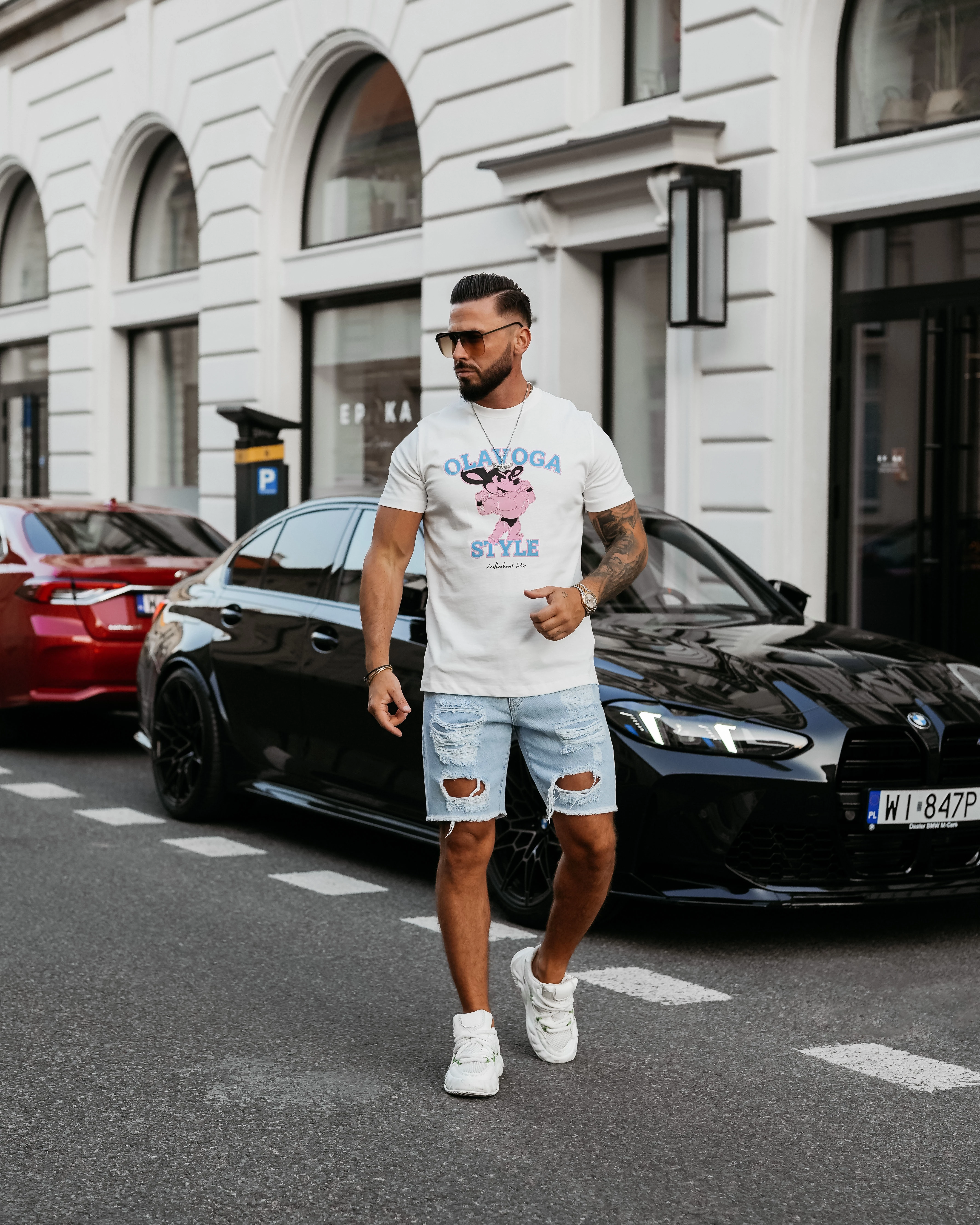 T-shirt męski OLAVOGA Men COMPRE - Écru