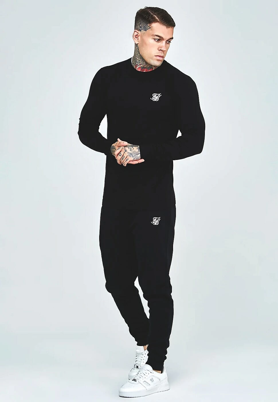 Koszulka z długim rękawem SIKSILK LONGSLEEVE 28461 - Czarny