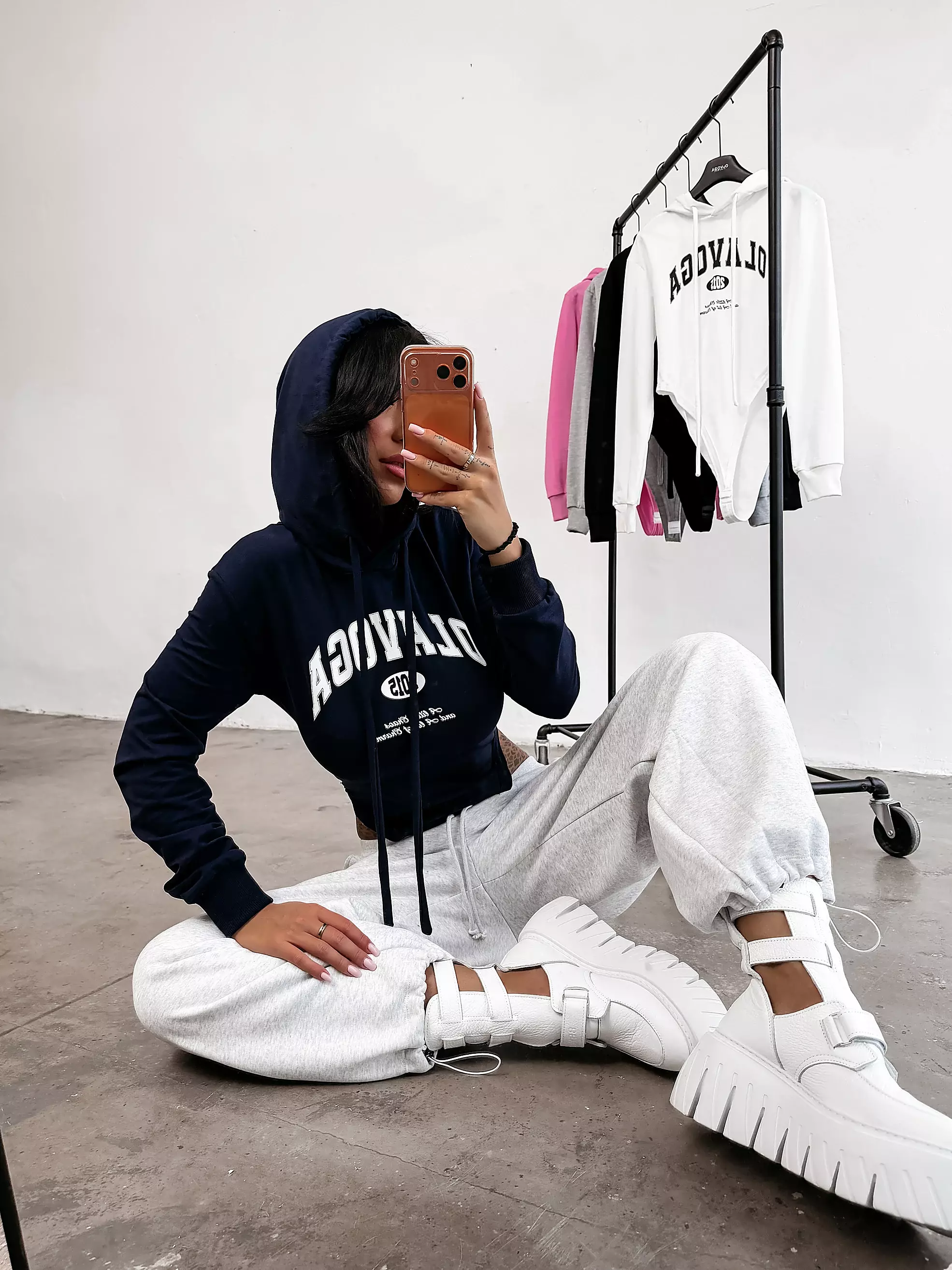 Dámske body s kapucňou OLAVOGA SELIA - Navy blue