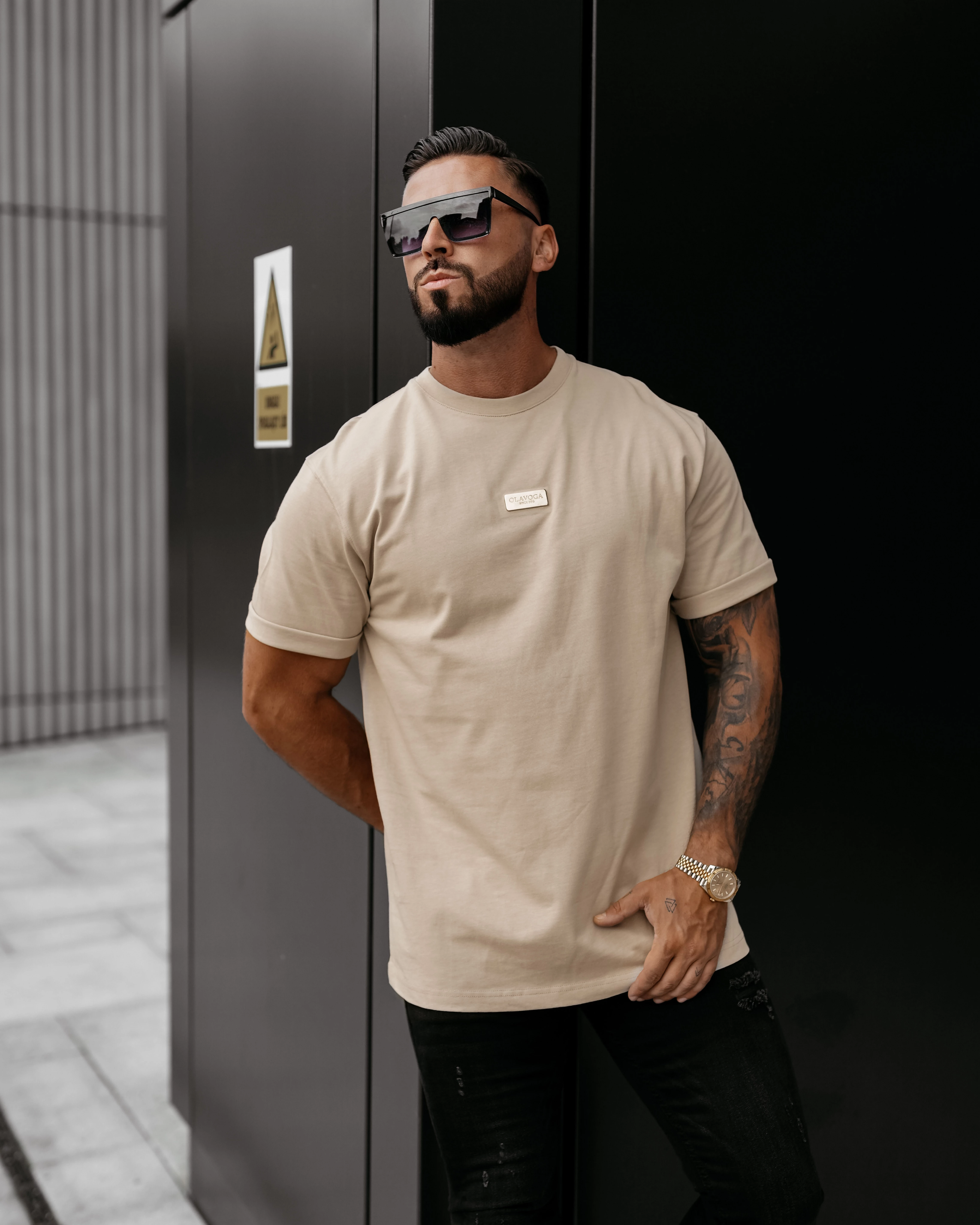 T-shirt męski OLAVOGA Men GOLDEN - Beż