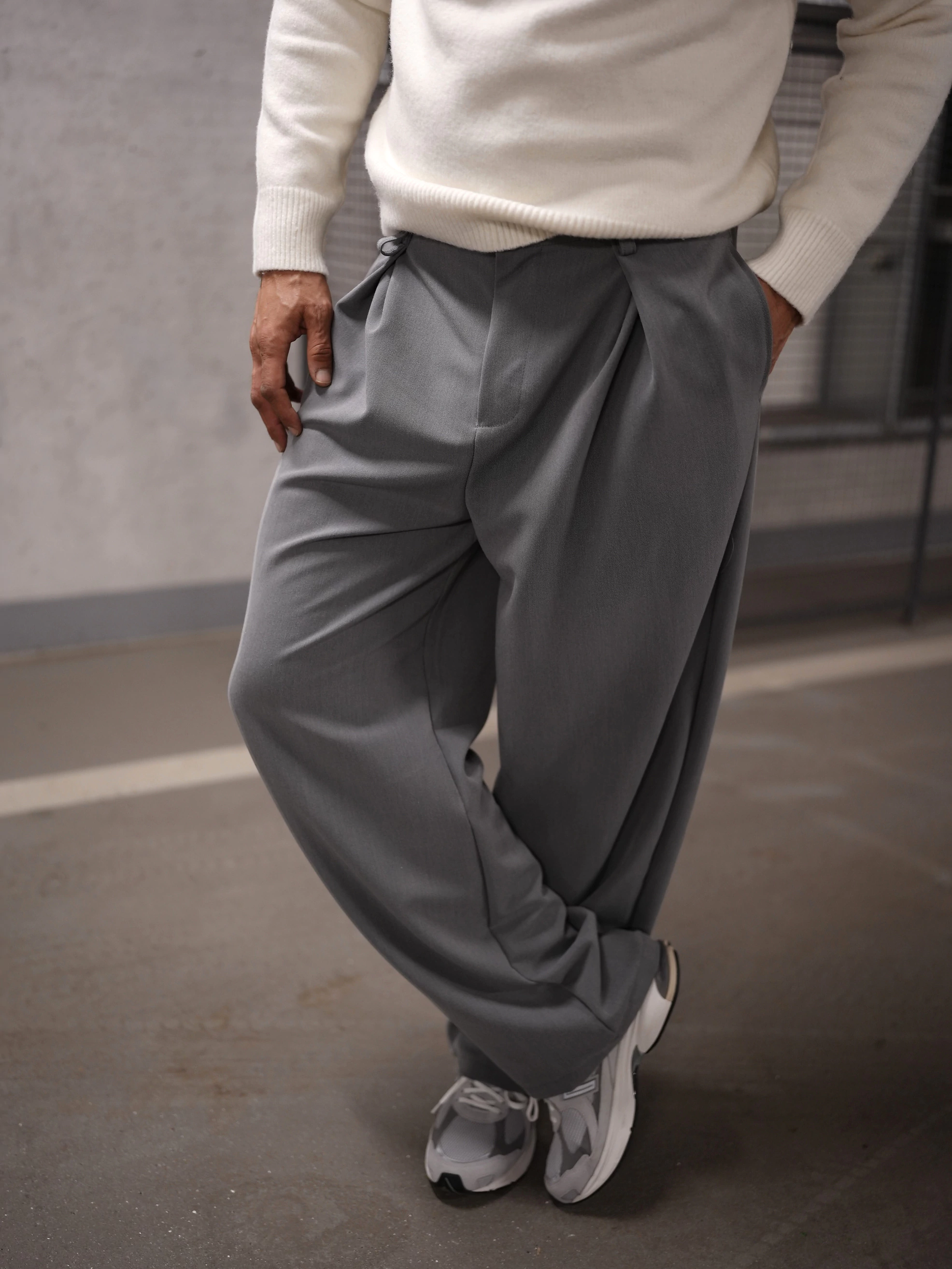 Spodnie męskie smart casual OLAVOGA Men ADJUST - Szary