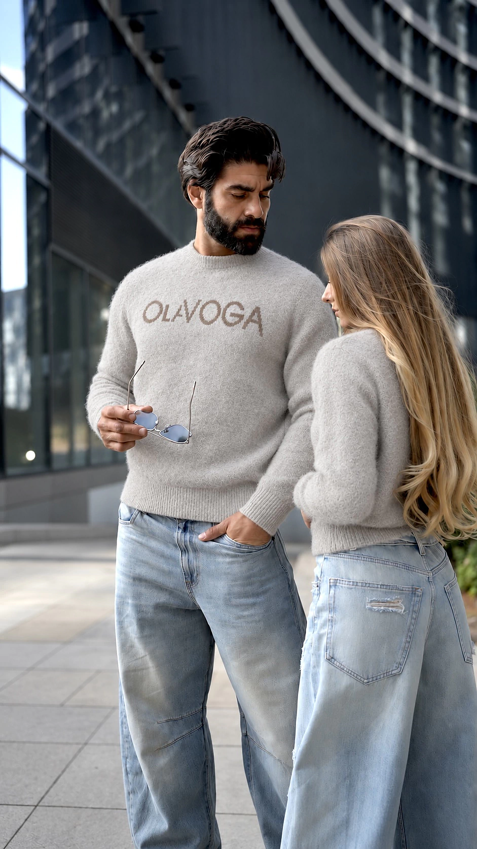 Sweter męski OLAVOGA Men VILA MEN - Beż