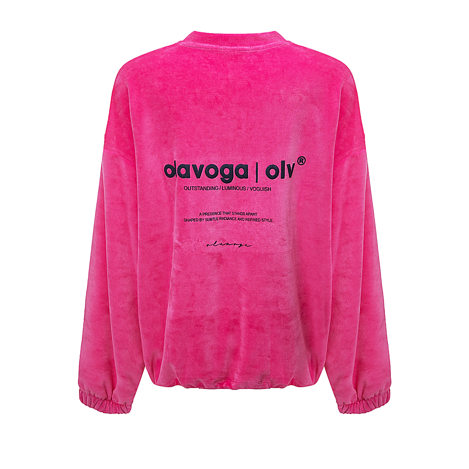 Ladies' velour sweatshirt OLAVOGA VELVORA - Fuchsia