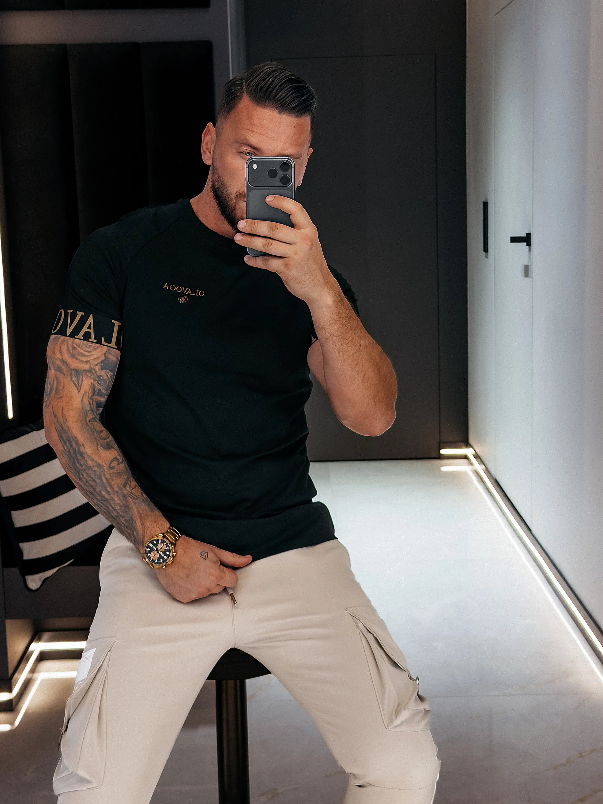 Pánske streetwear tričko OLAVOGA Men SKYJUE - Black