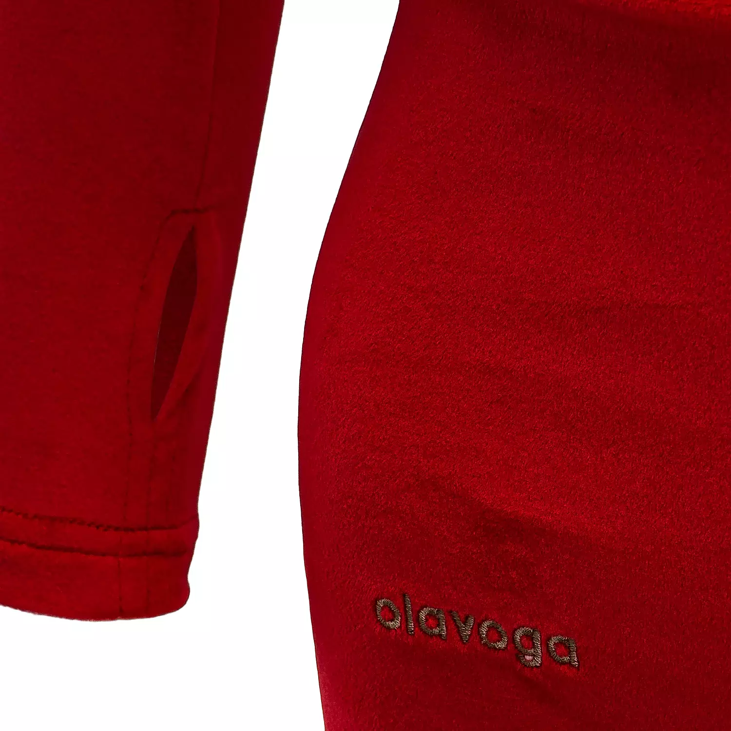 OLAVOGA CRYSTAL FLARE Damen-Jumpsuit aus Velours - Rot