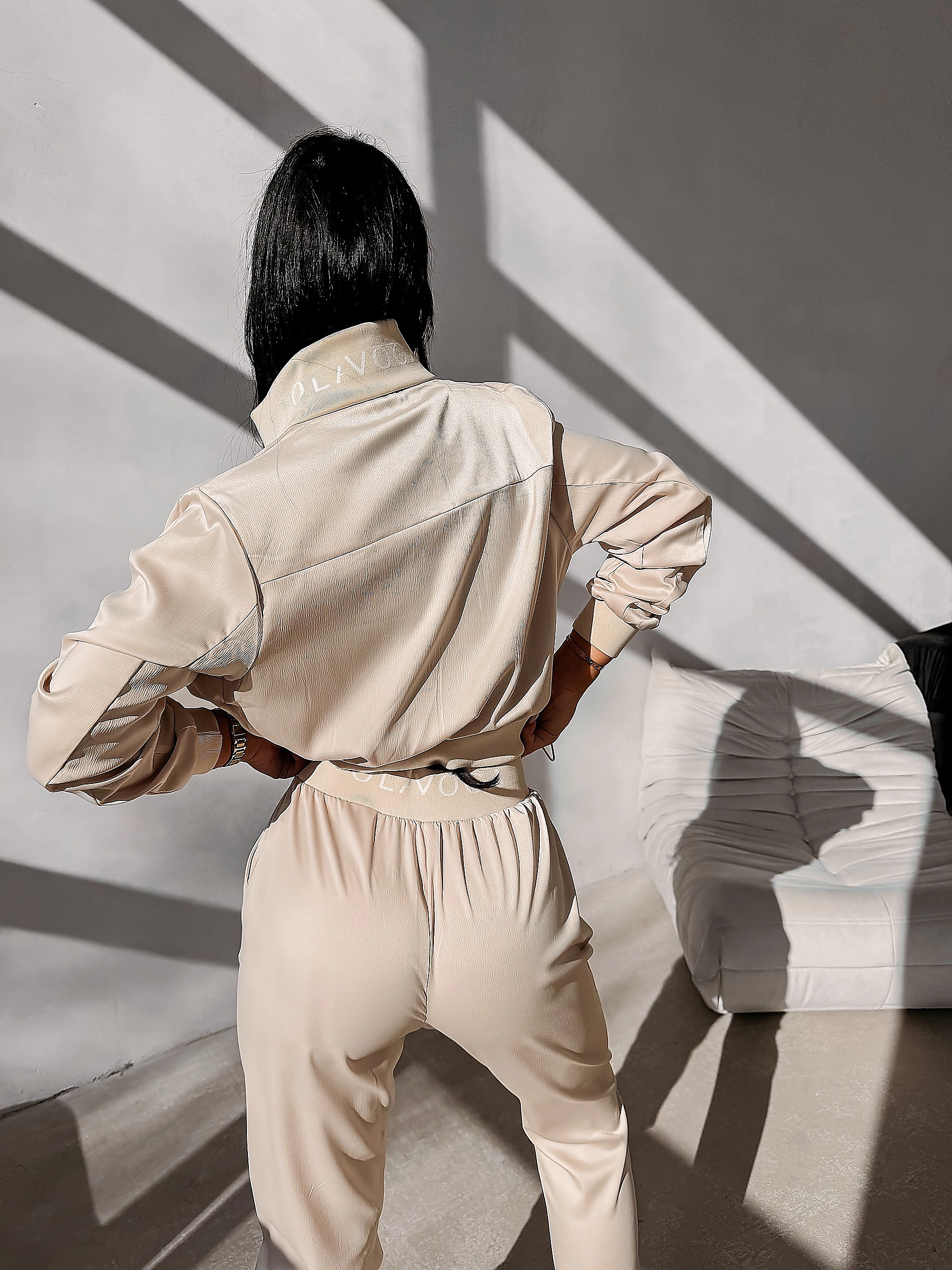 Damen-Satin-Set OLAVOGA LORY - Beige