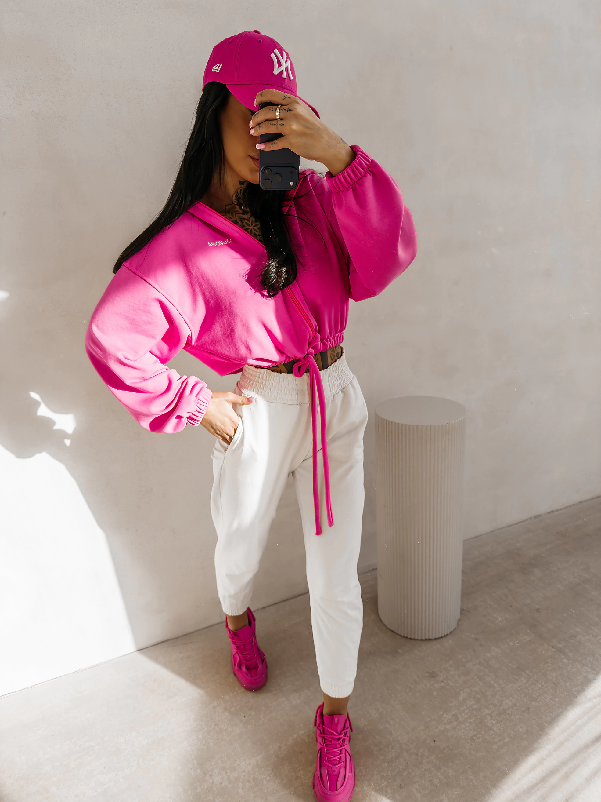 Bluza damska oversize OLAVOGA NERIN - Amarant