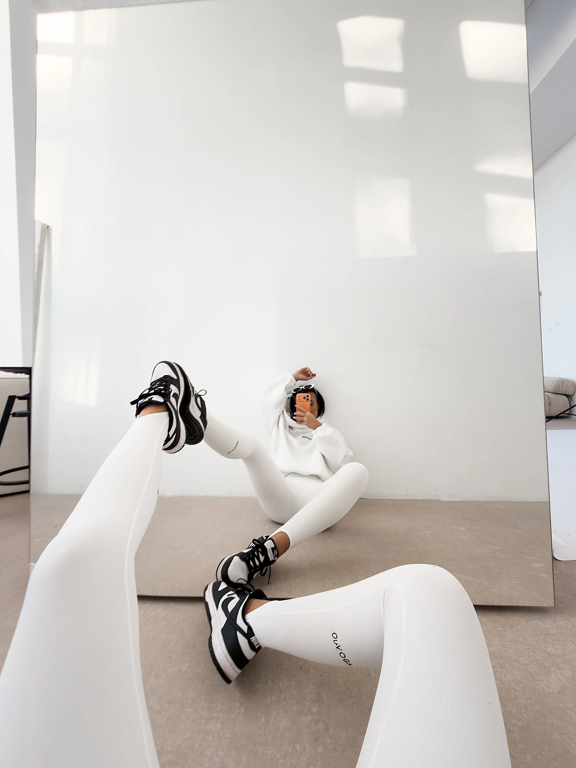 Damen Leggings mit Absätzen OLAVOGA FLEXIBLE - Ecru
