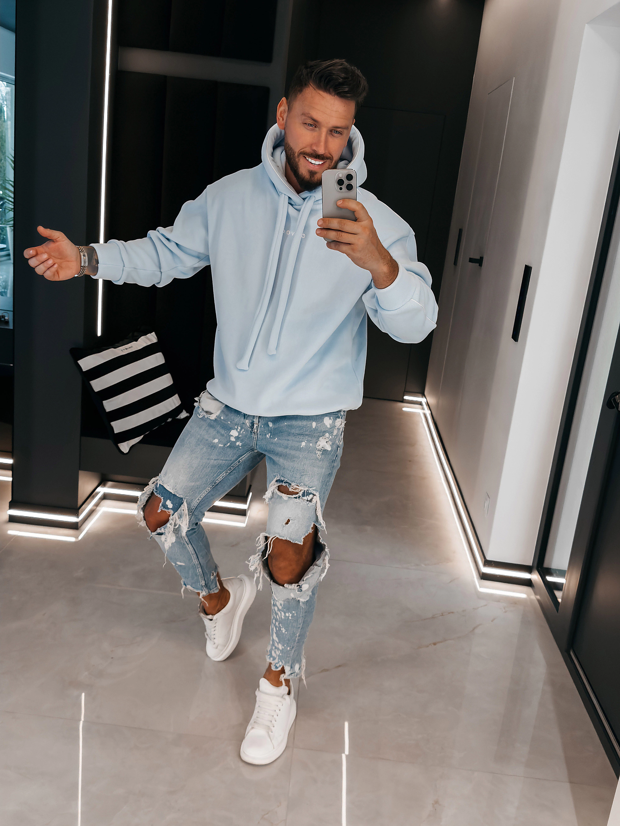 OLAVOGA Men PLUME sweatshirt - Light blue