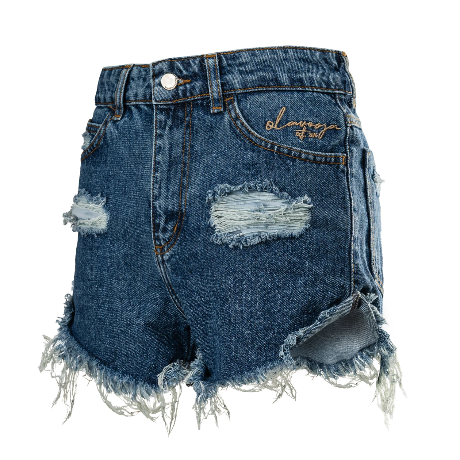 OLAVOGA GREASE women's frayed denim shorts - Blue | M | OLAVOGA